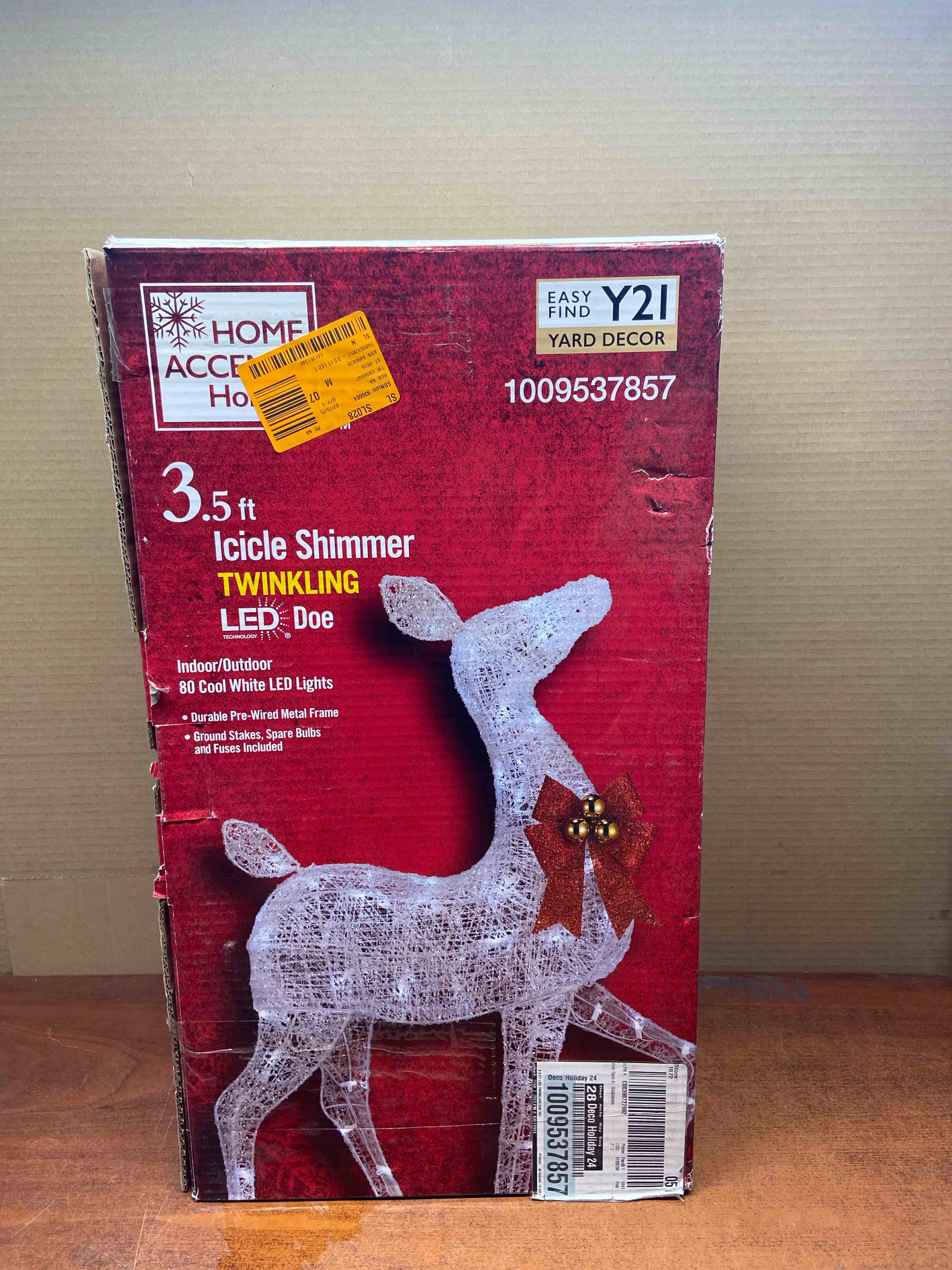 3.5 ft. Icicle Shimmer Twinkling LED Doe Holiday Yard Decoration Y21