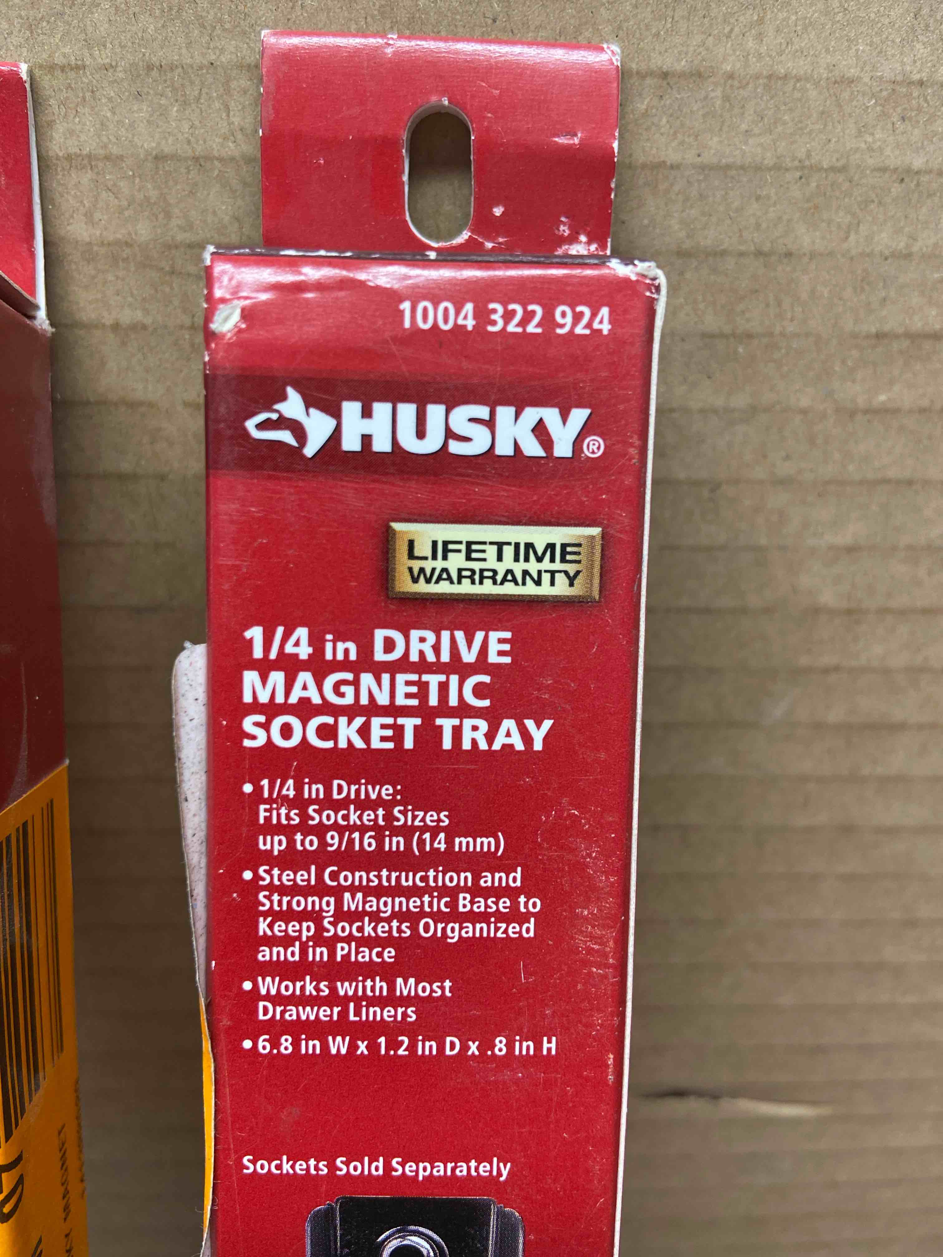 Husky 6.8 in. W Magnetic 1/4 in. Drive Shallow Socket Tray