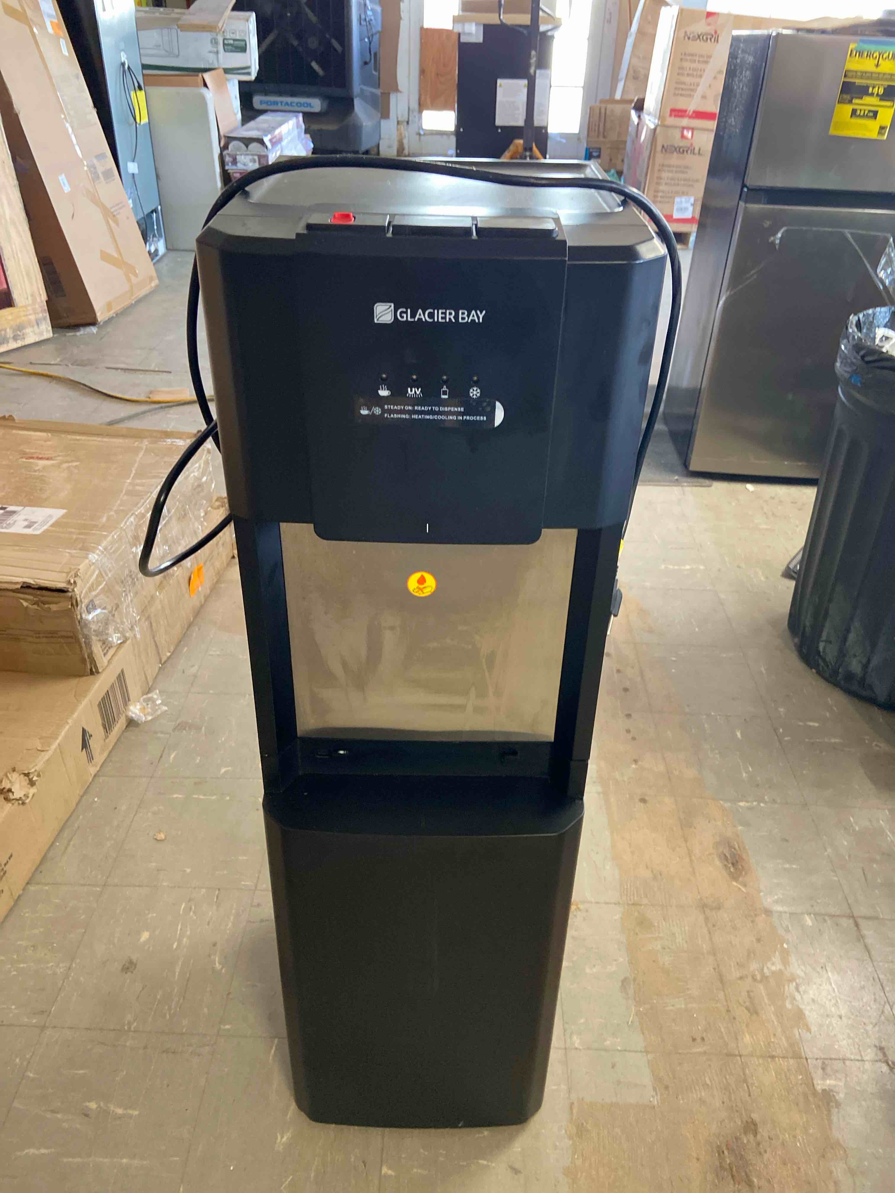 Matte Black and Stainless Steel Bottom Load Water Dispenser