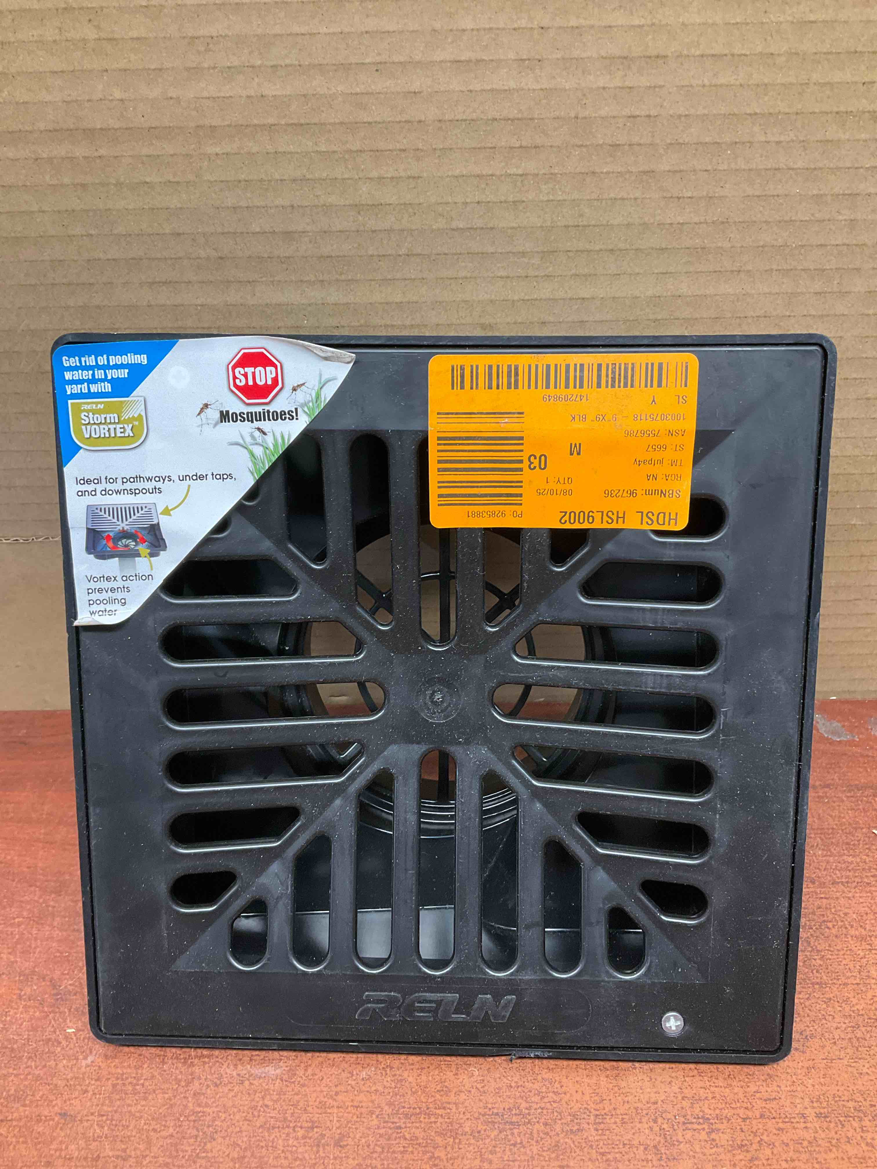 Storm Vortex 9 in. Low Profile Catch Basin Complete with Black Concave Grate