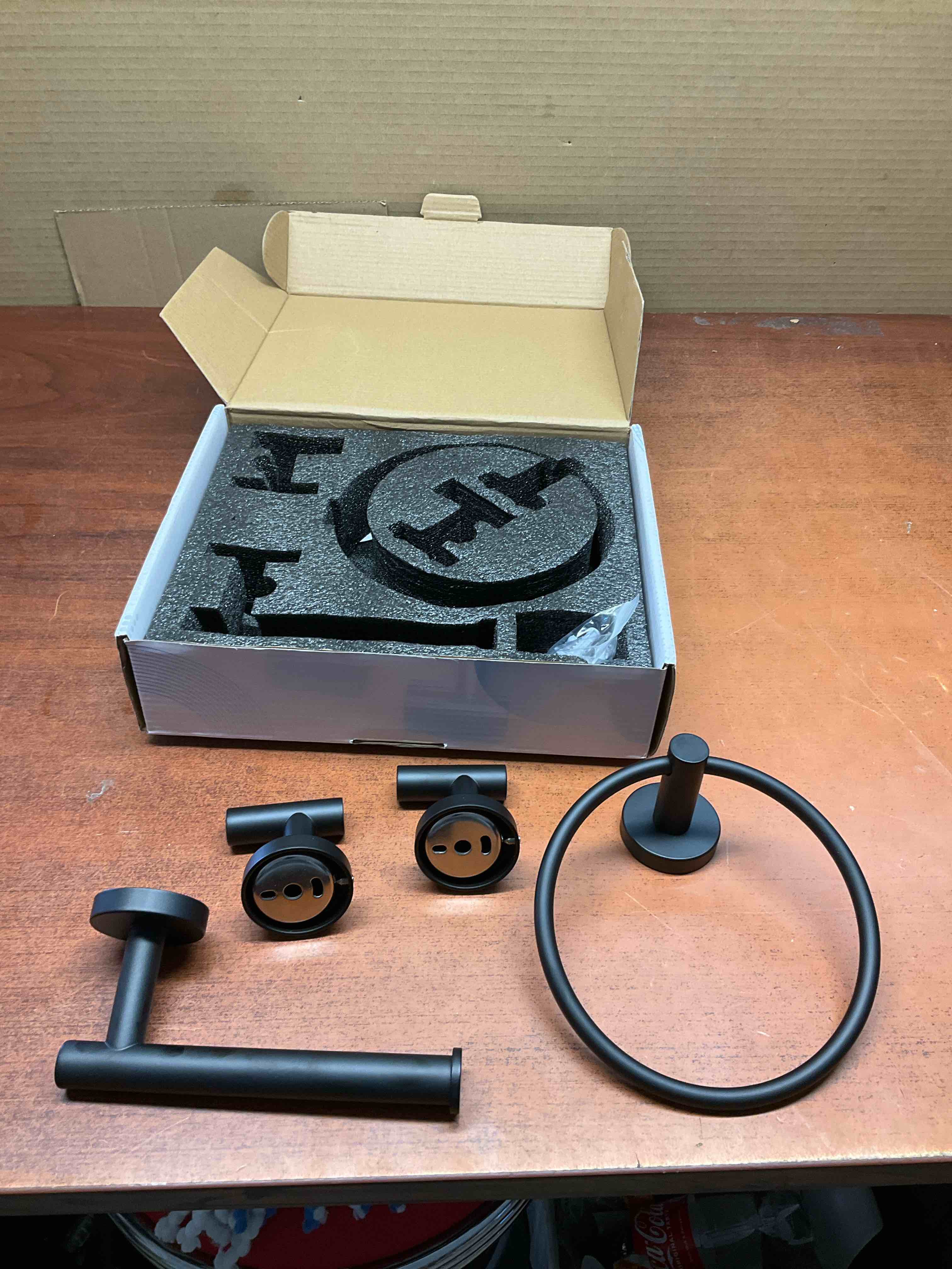 4 piece bathroom set matte black 