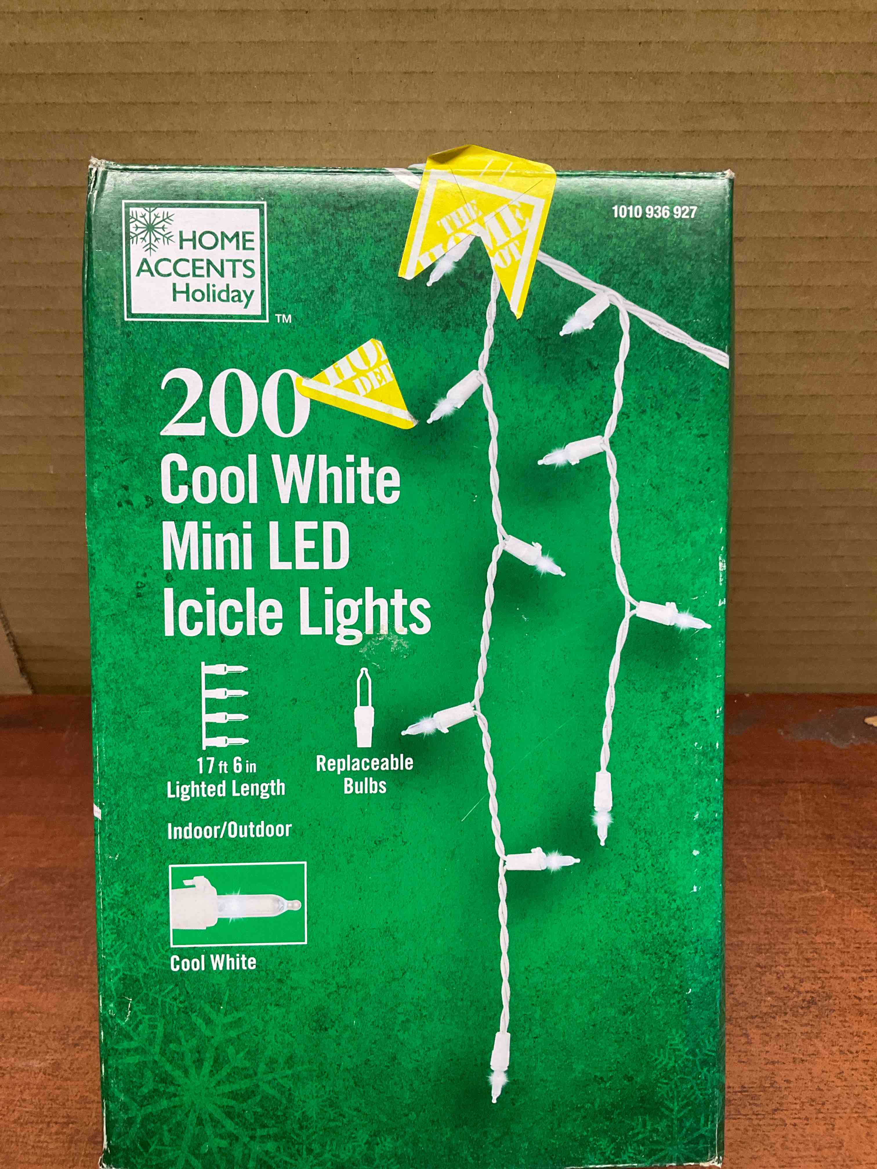 200 Count Cool White Mini LED Icicle Lights