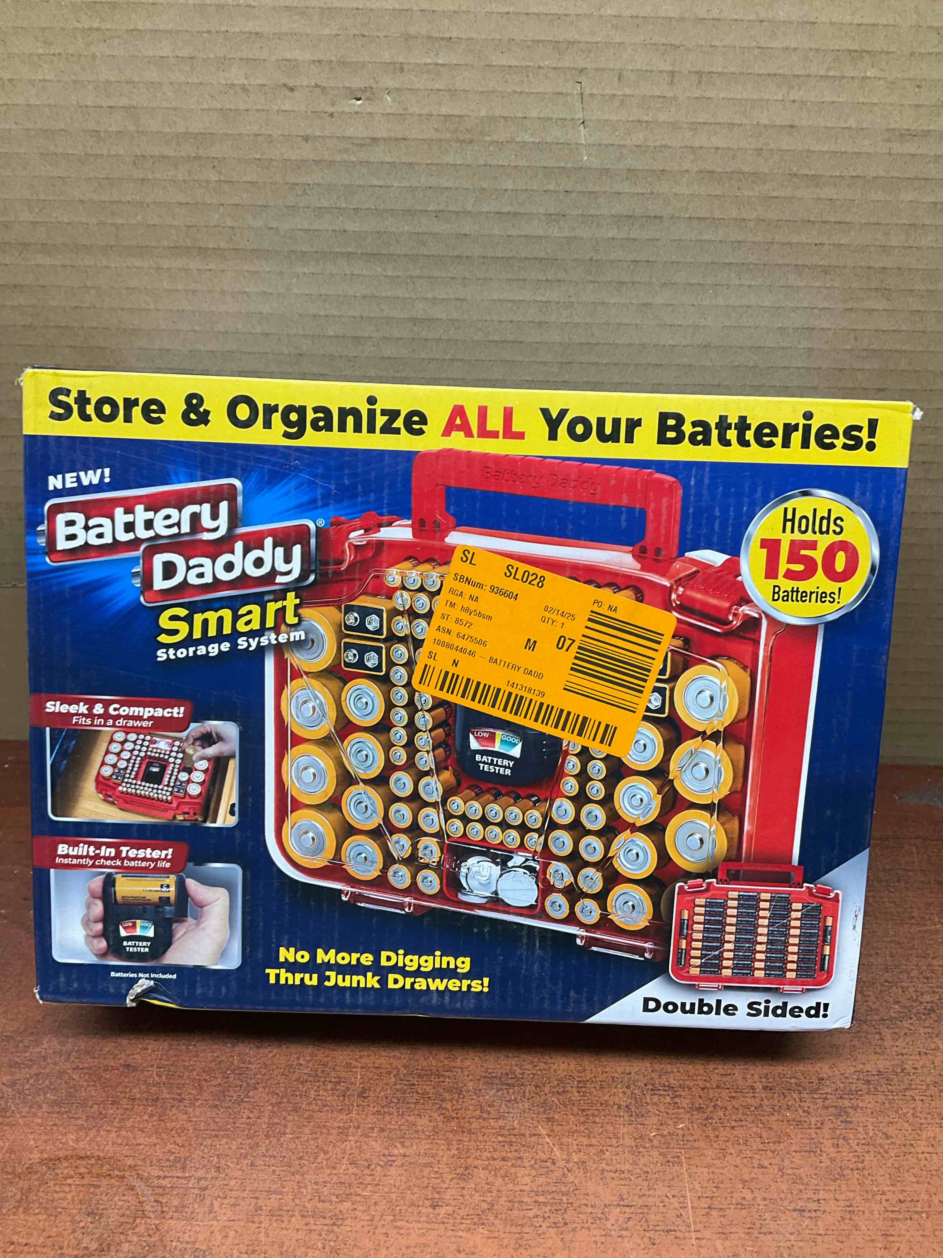 Ontel Battery Daddy Smart  Battery Storage System with Built in Battery Tester to Hold Various Sizes Batteries