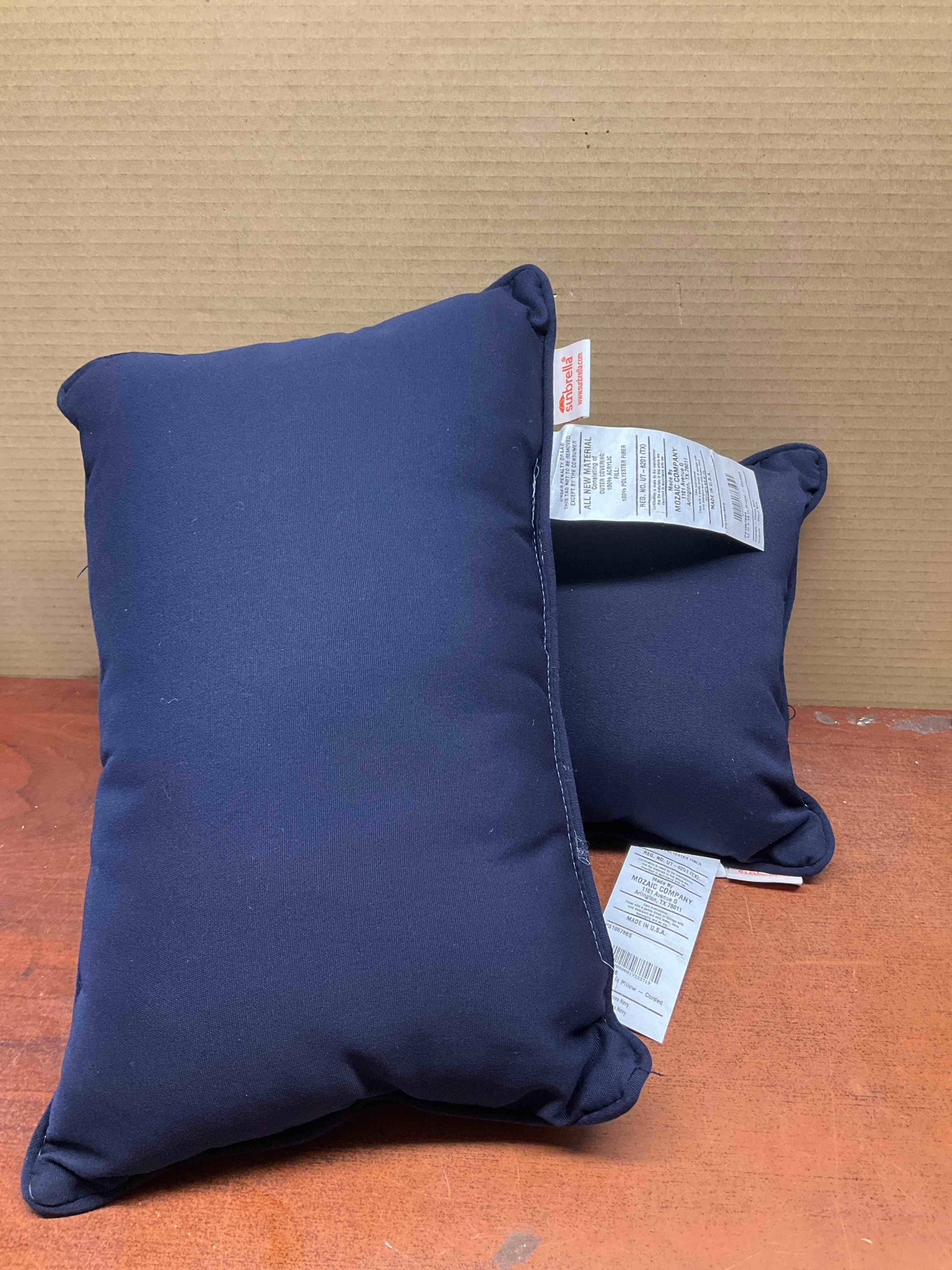 Sunbrella 12”x18” outdoor pillow canvas Navy Blue