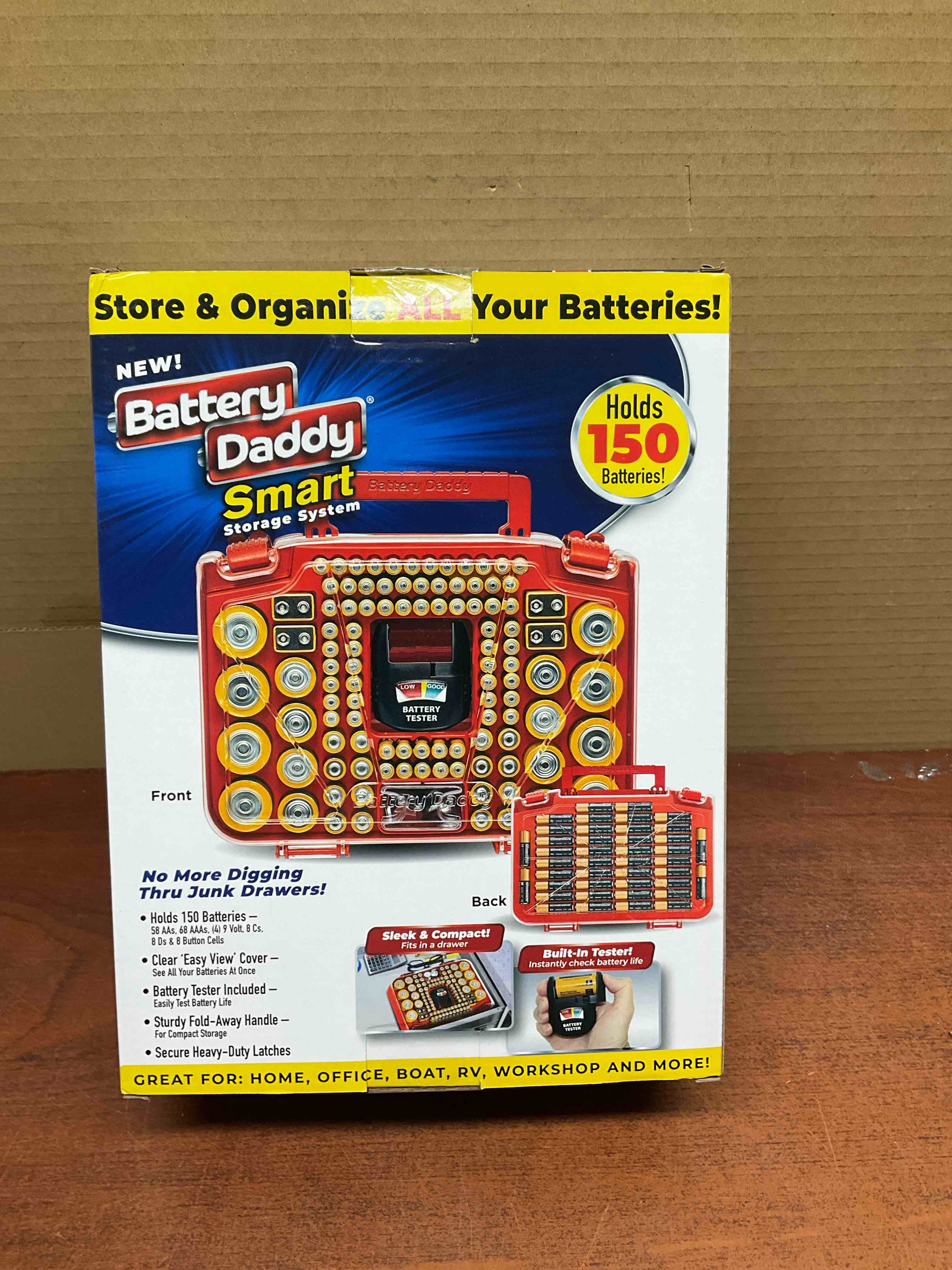 Ontel Battery Daddy Smart  Battery Storage System with Built in Battery Tester to Hold Various Sizes Batteries