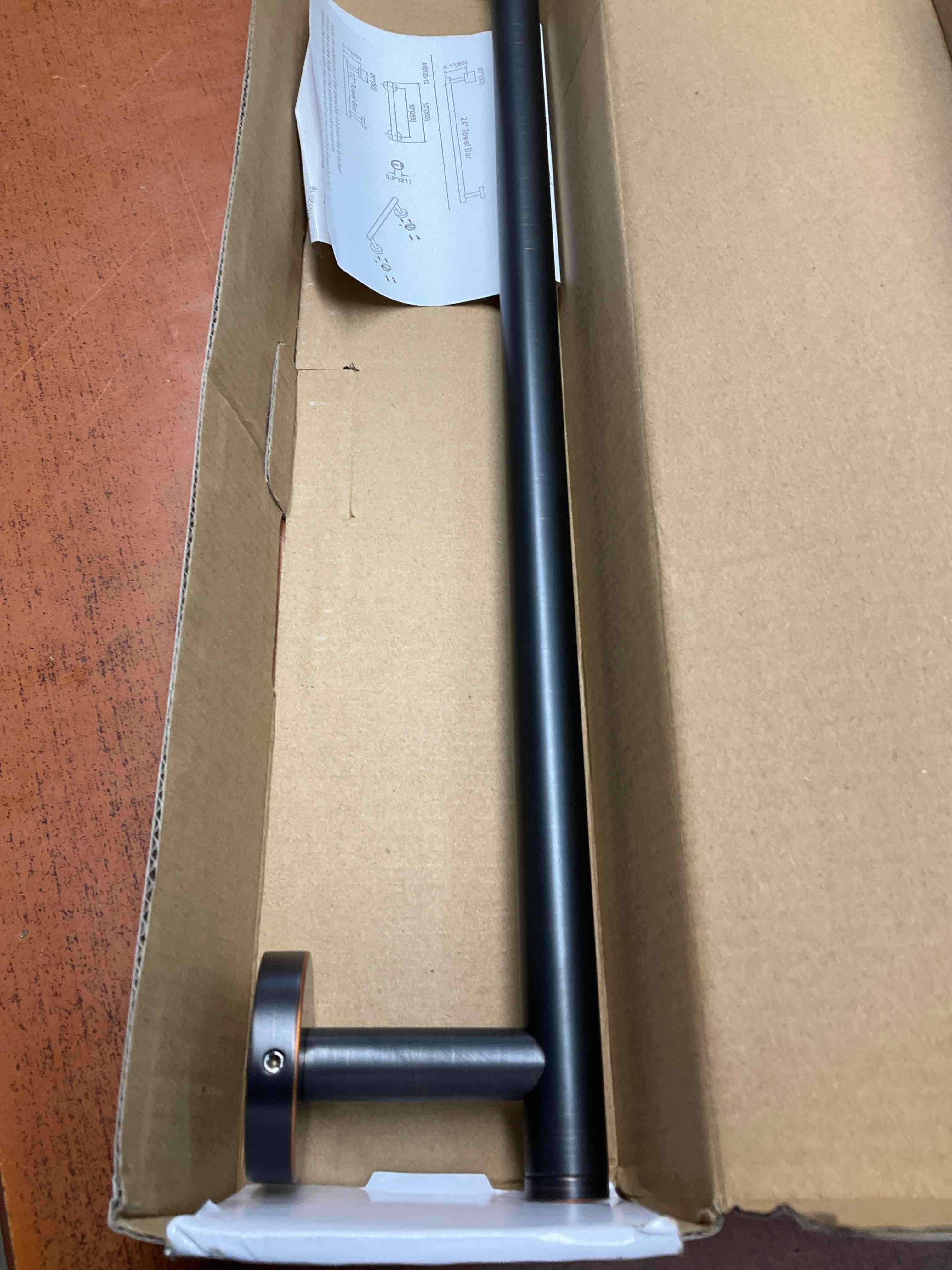 36” bathroom towel bar black/Brushed brass