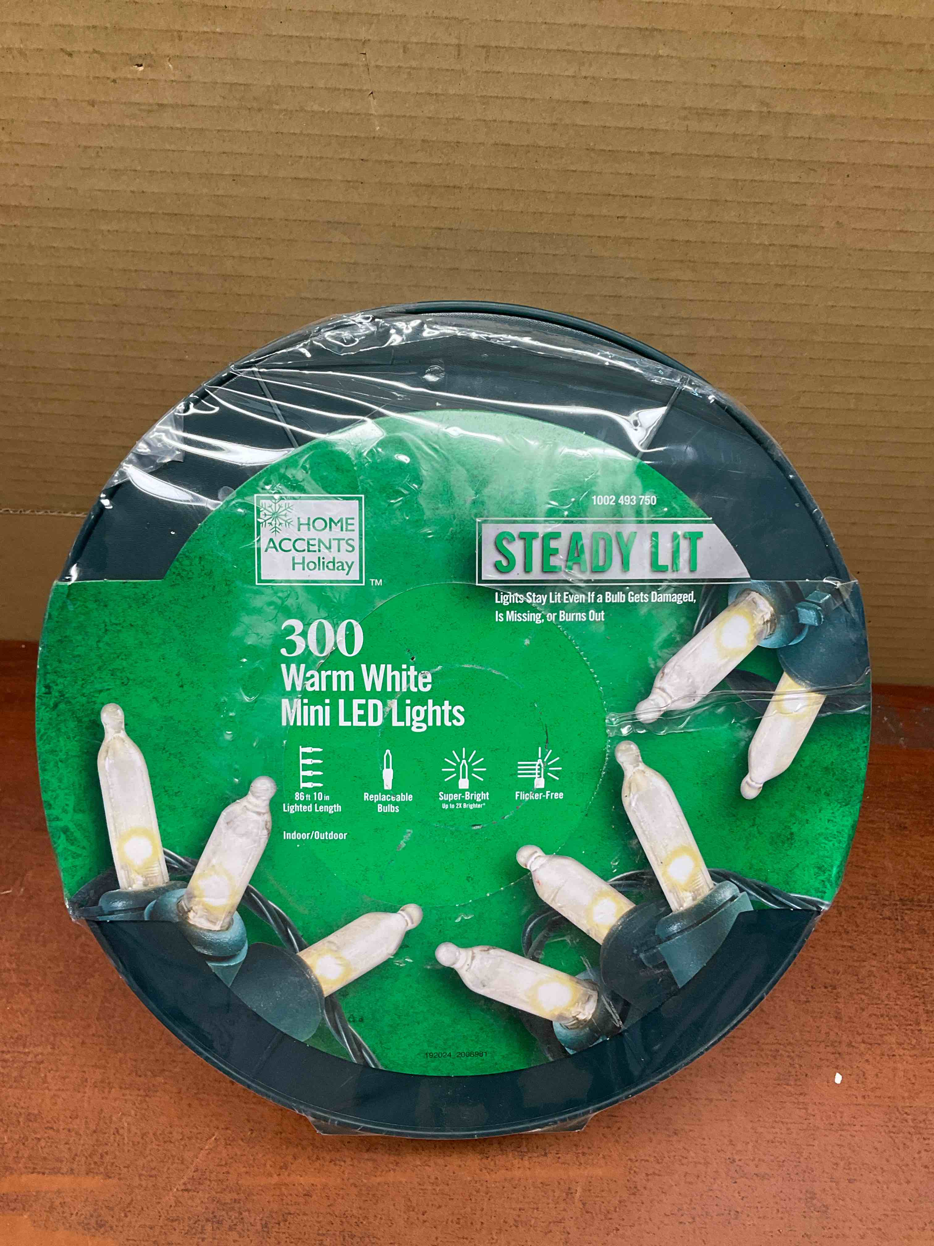 Home Accents Holiday 300-Light LED Smooth Mini Super Bright Constant On Warm White  Reel TY560-1715WW