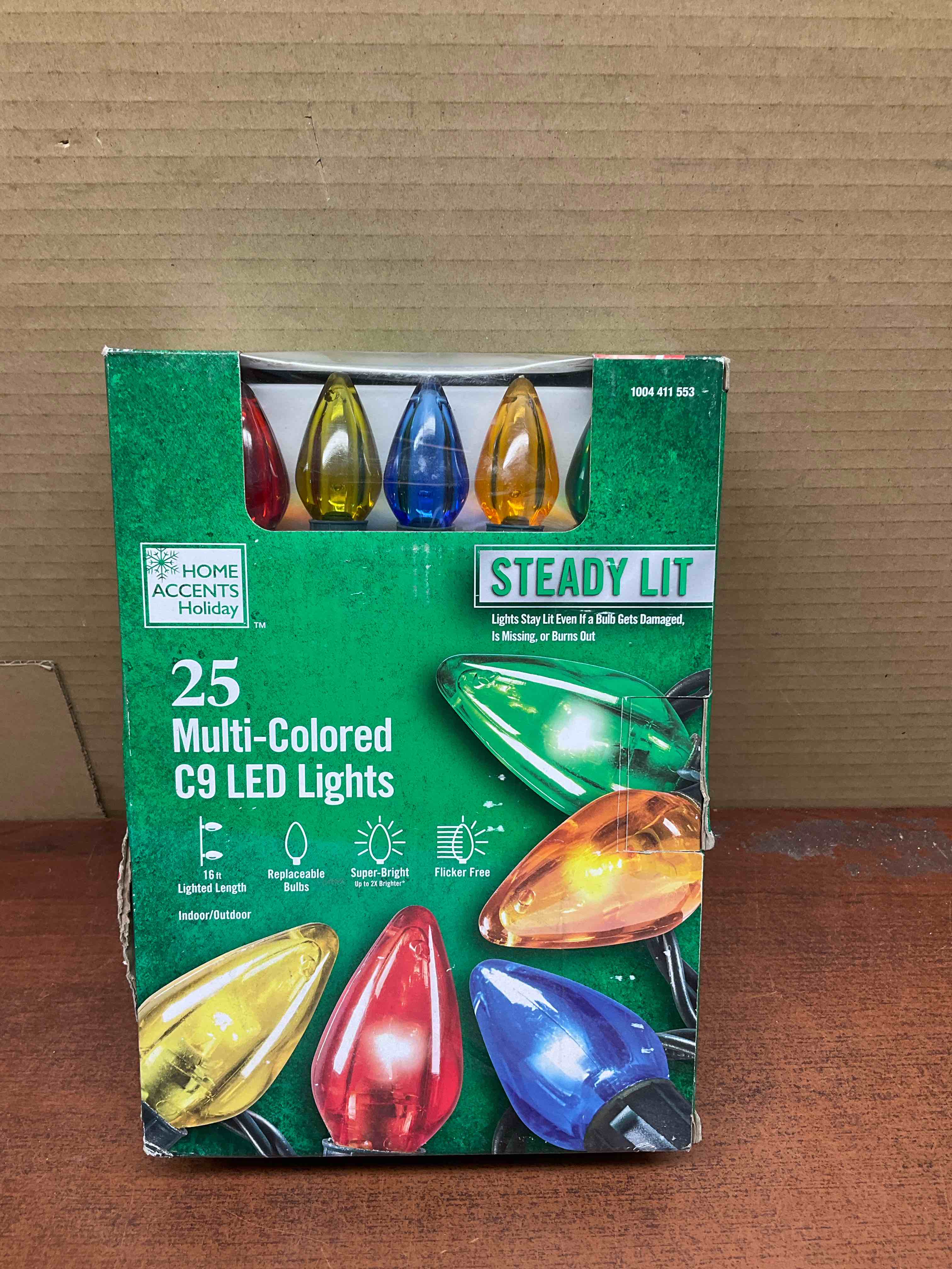 25-Light LED Smooth C9 Multi-Color String Light 24 ft. Super Bright