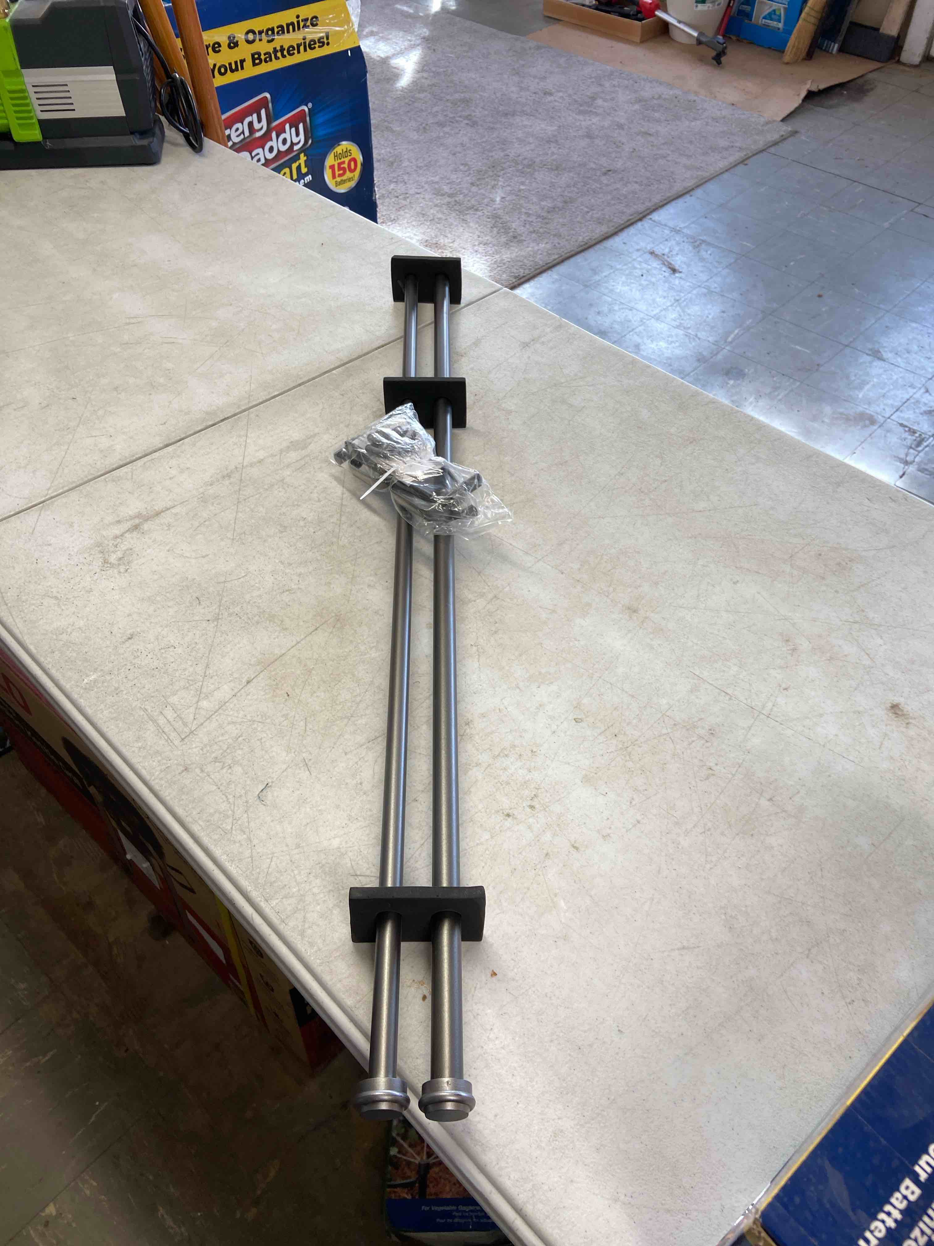 Window curtain rods gray 2 pack