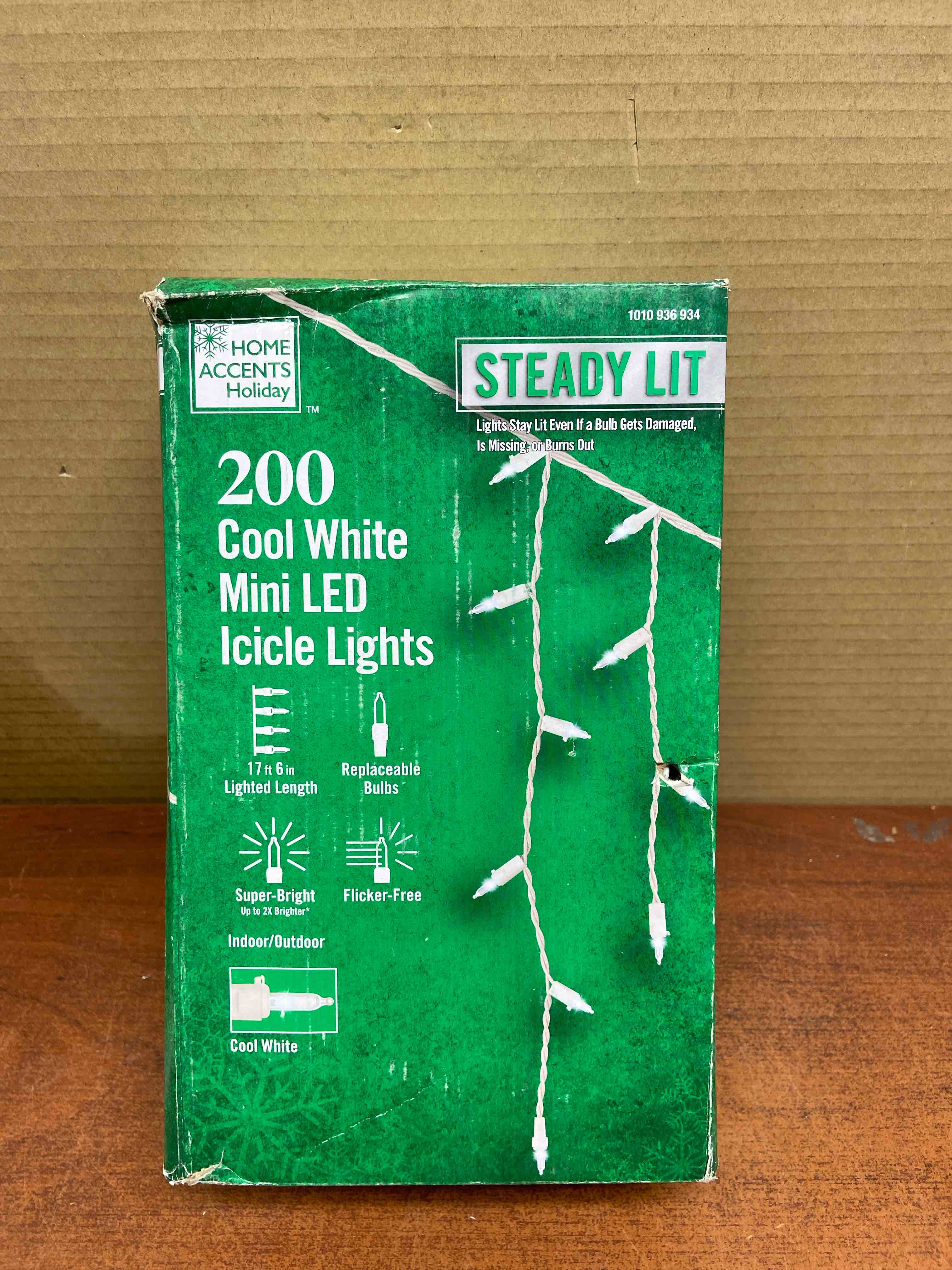 200 Count Cool White Steady Lit Mini LED Icicle Lights