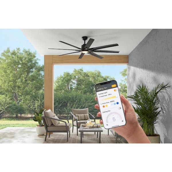 Home Decorators Collection** missing Remote **Kensgrove II 72 in. Indoor/Outdoor Integrated LED CCT Matte Black Smart Ceiling Fan with Remote Powered by Hubspace