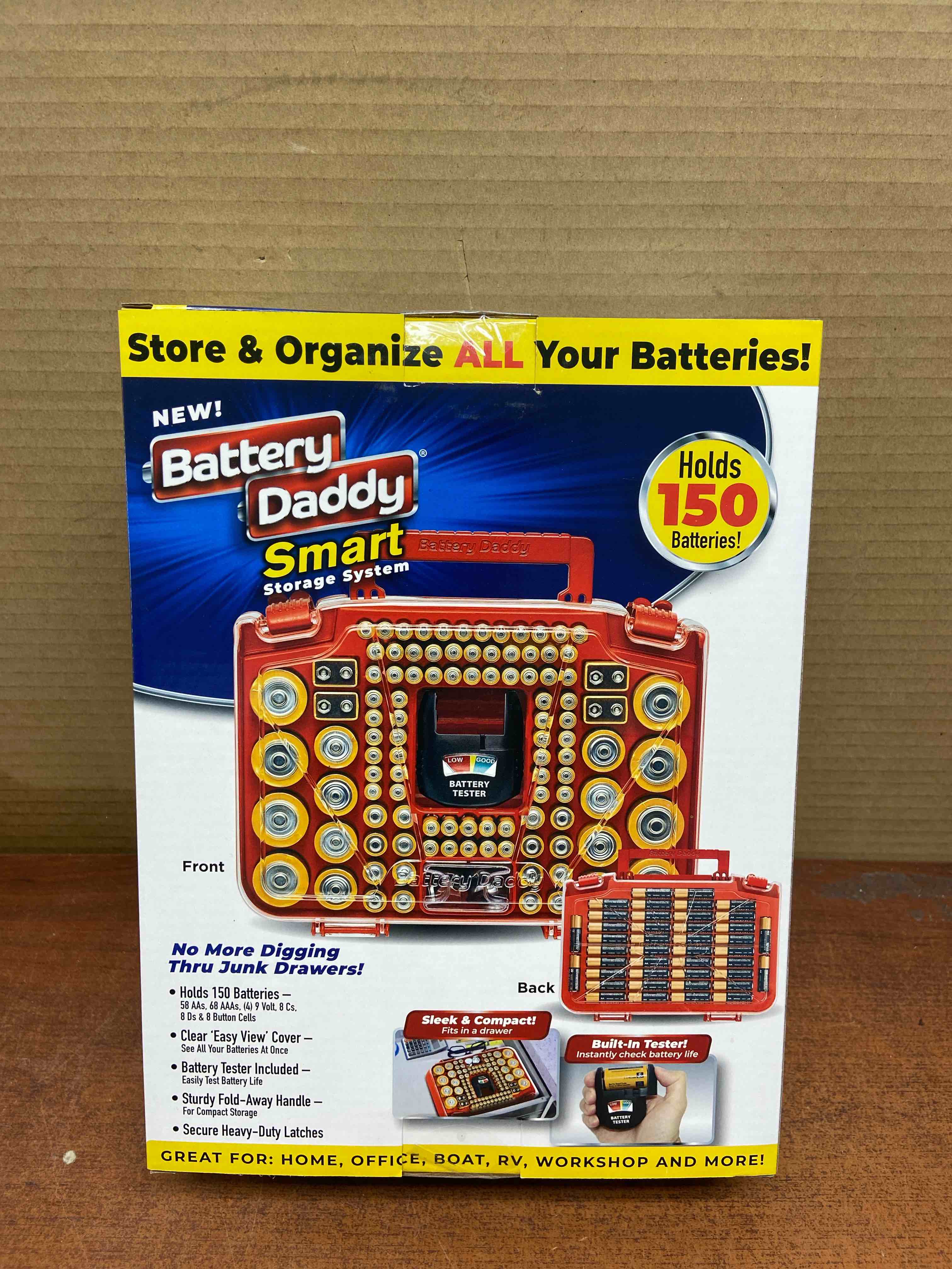Ontel Battery Daddy Smart  Battery Storage System with Built in Battery Tester to Hold Various Sizes Batteries
