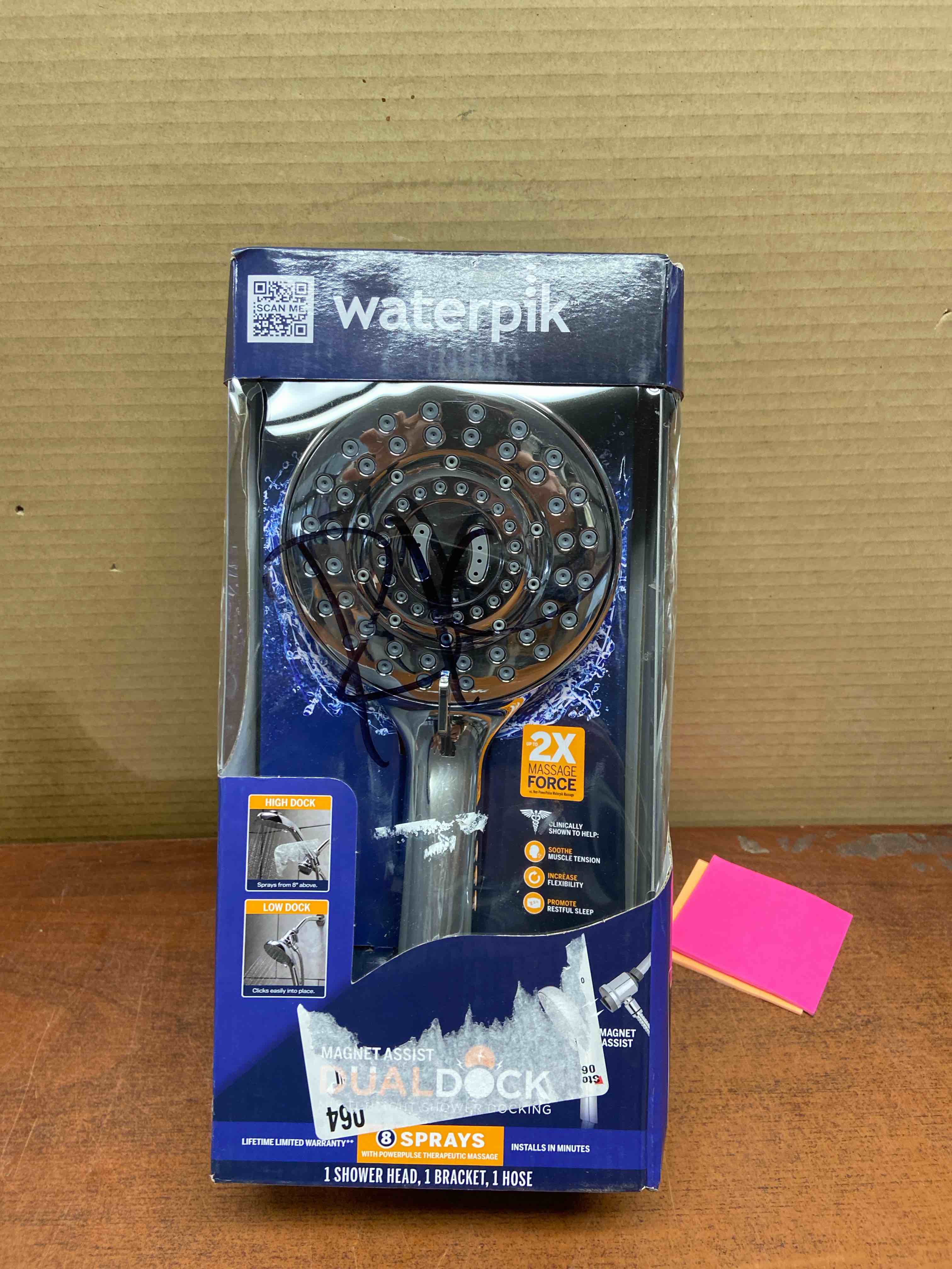 8-Spray Wall Mount Magnet Assist Multi Height Handheld Shower Head 1.8 GPM in Chrome