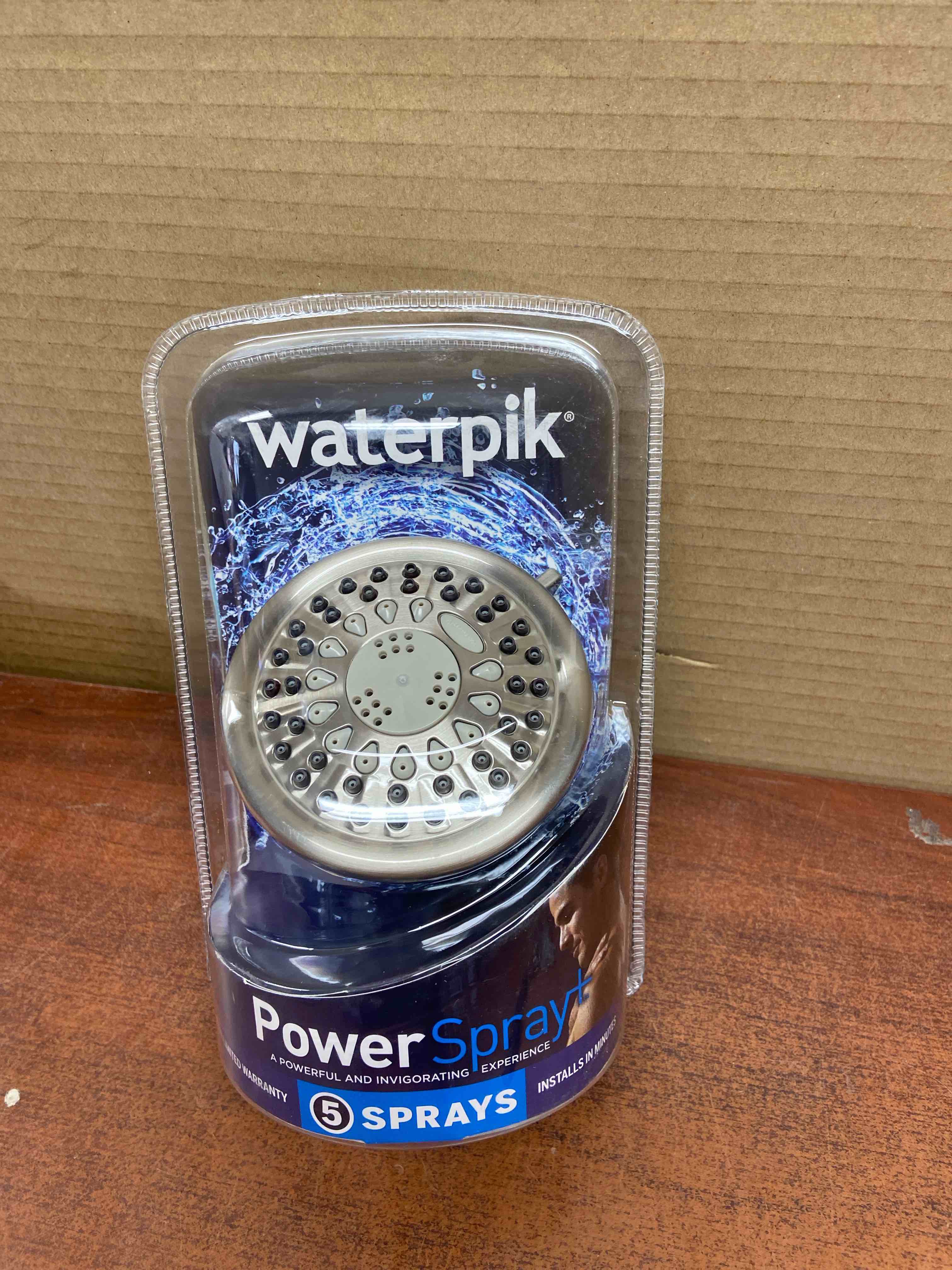 5-Spray 3.8 in. Single Wall Mount Low Flow Fixed Shower Head in Brushed Nickel