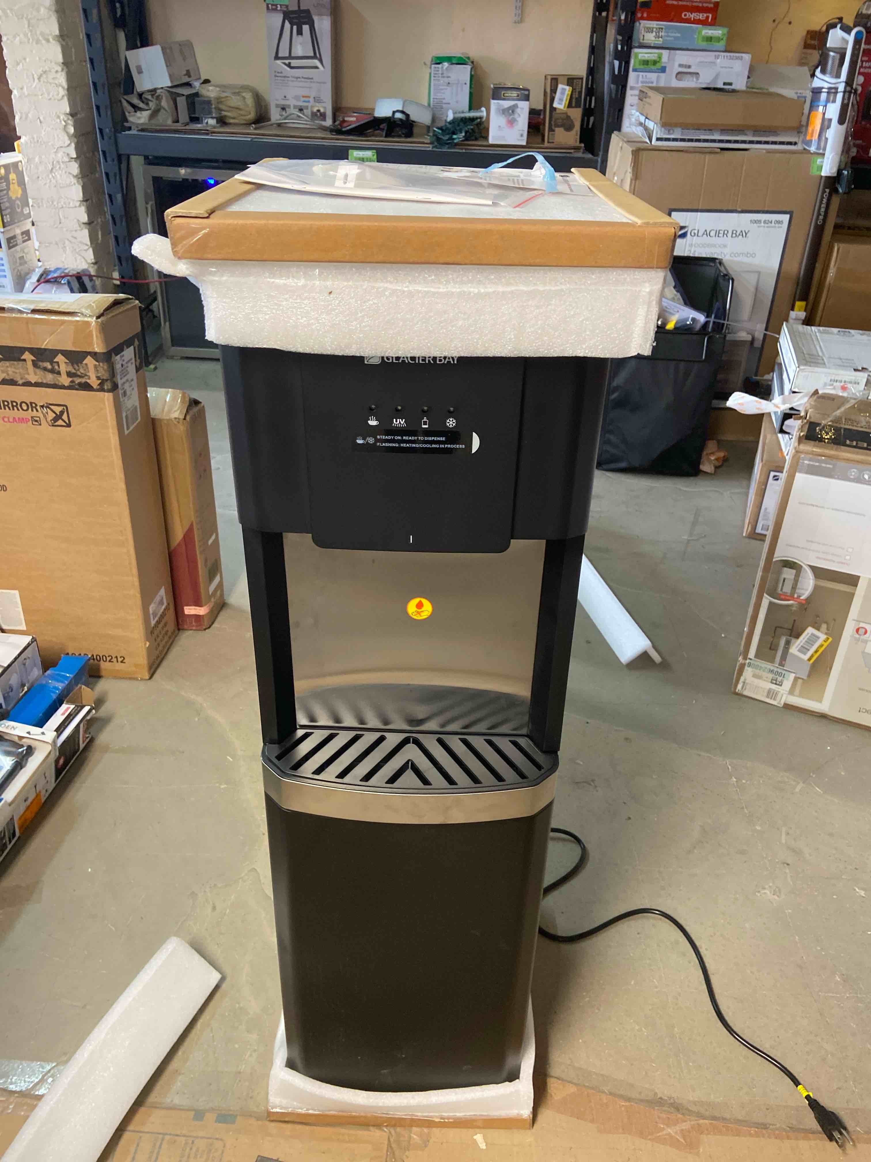 Matte Black and Stainless Steel Bottom Load Water Dispenser