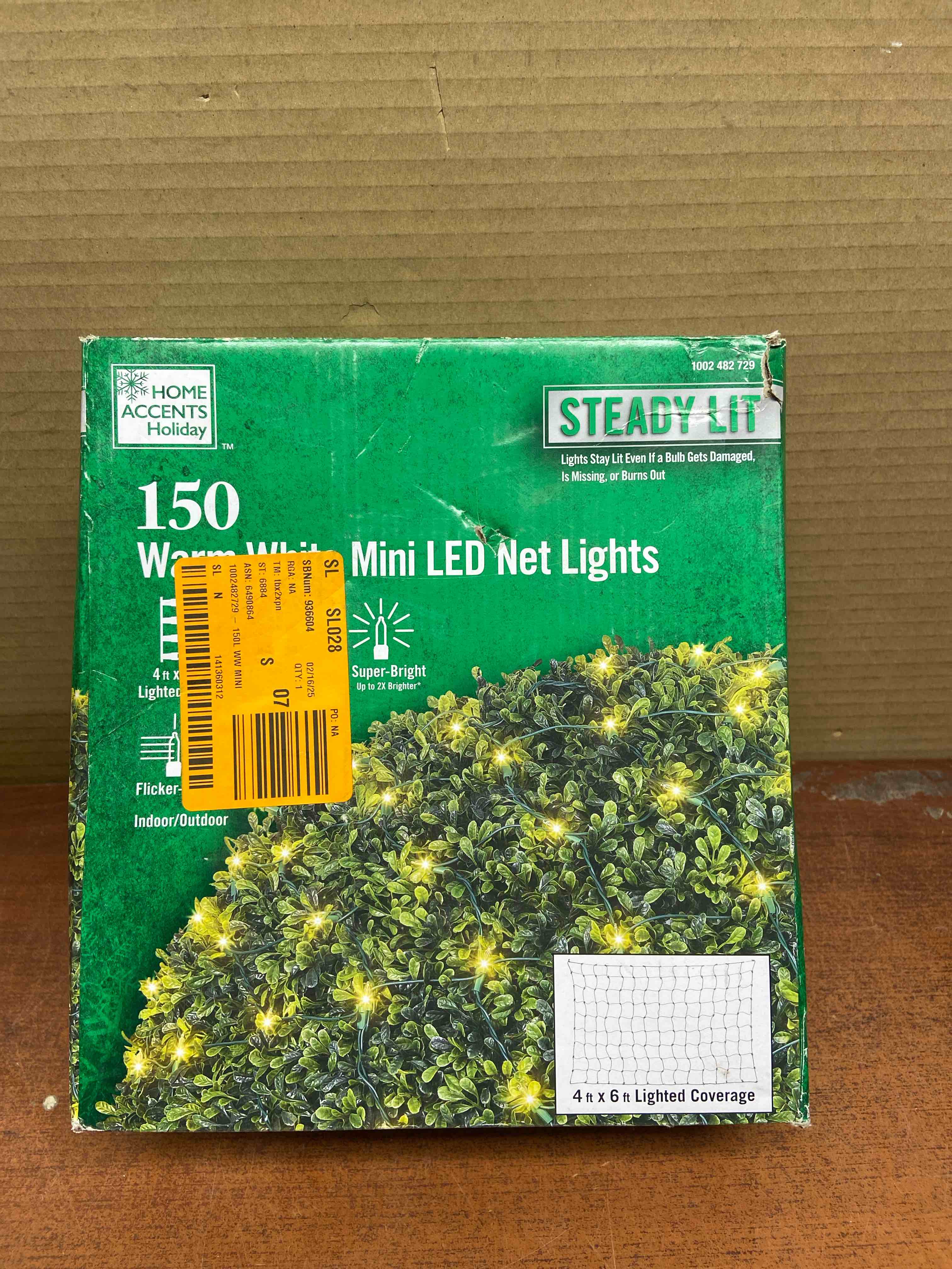 24 sq. ft. 150-Light LED Warm White Smooth Mini Net Light Super Bright Constant Christmas Decoration