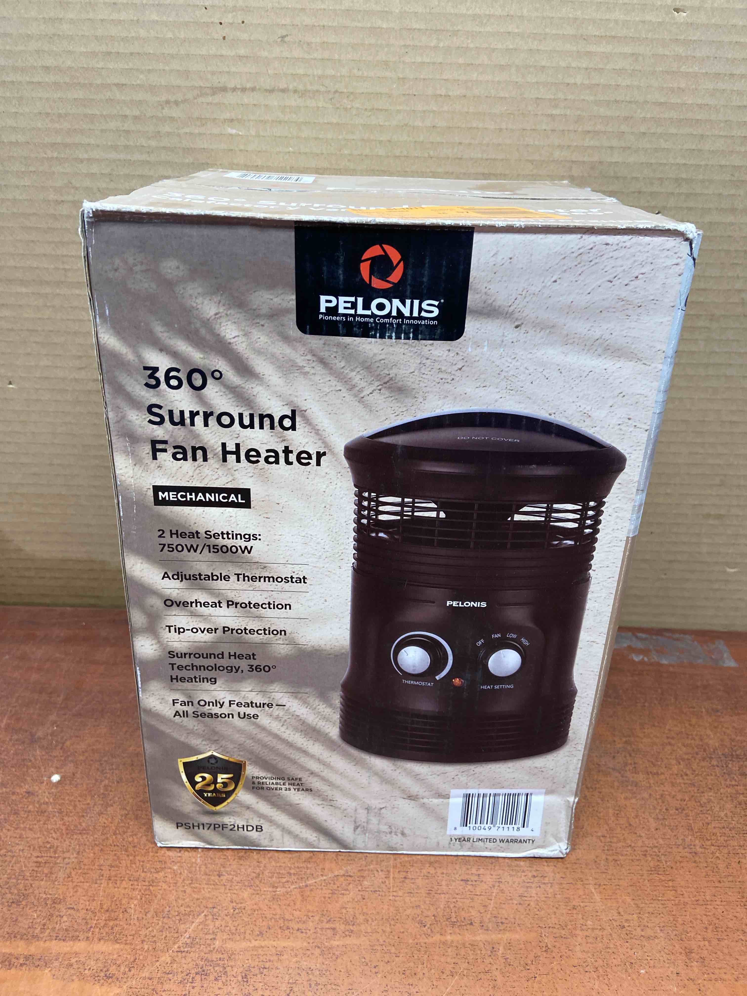 pelonis 1500-watt 360° surround fan heater, black