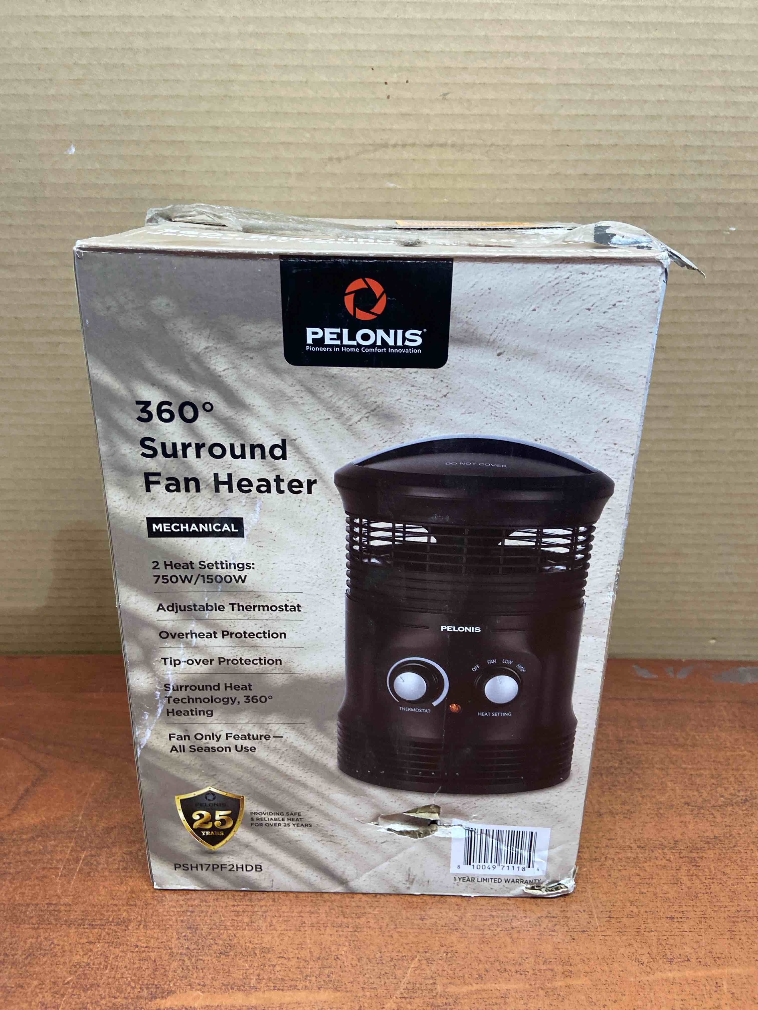 pelonis 1500-watt 360° surround fan heater, black