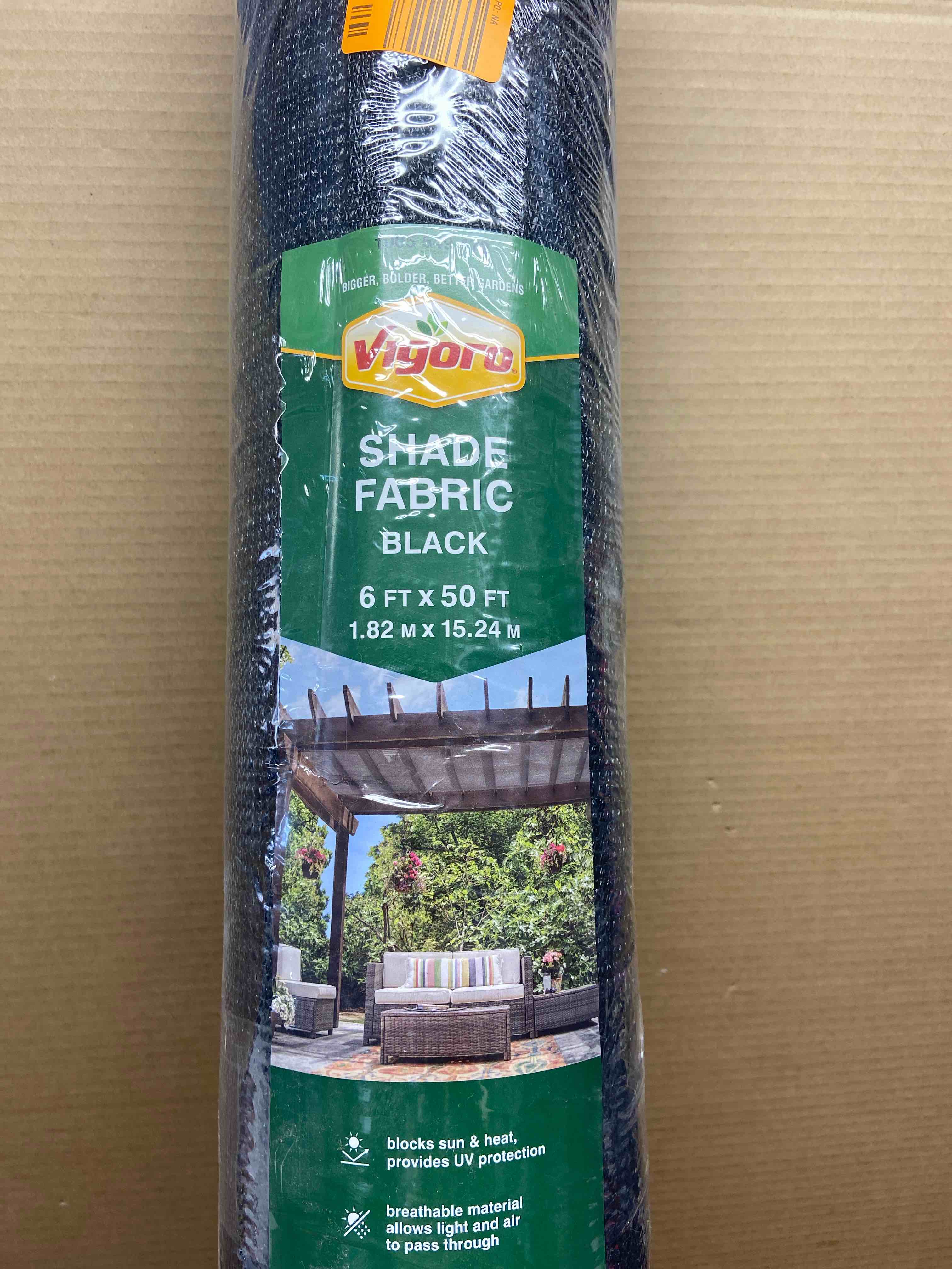 6 ft. x 50 ft. Black Sun Shade Fabric Shade Cloth