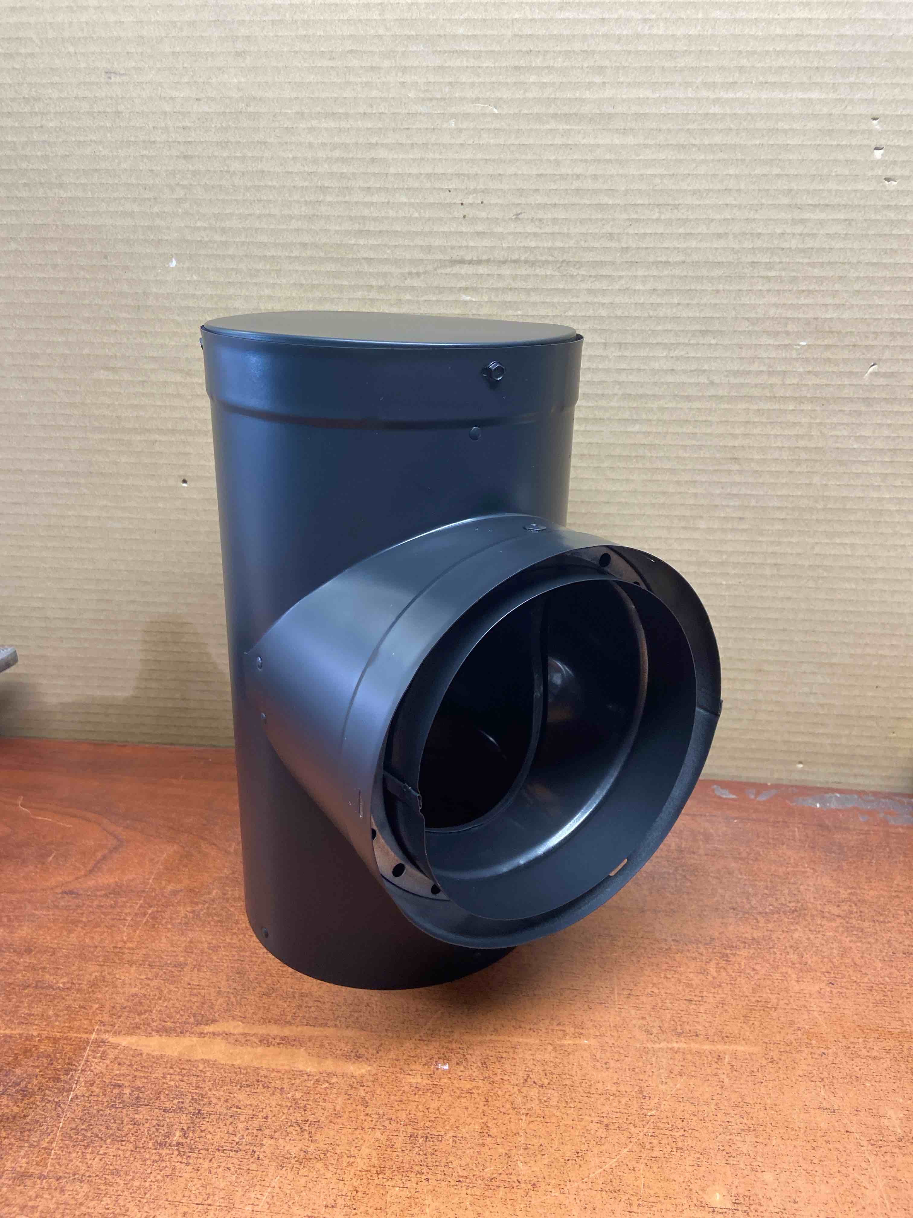 Condition photo showing New/Like New for duravent dvl 7  diameter galvanized steel double wall tee w/clean out cap