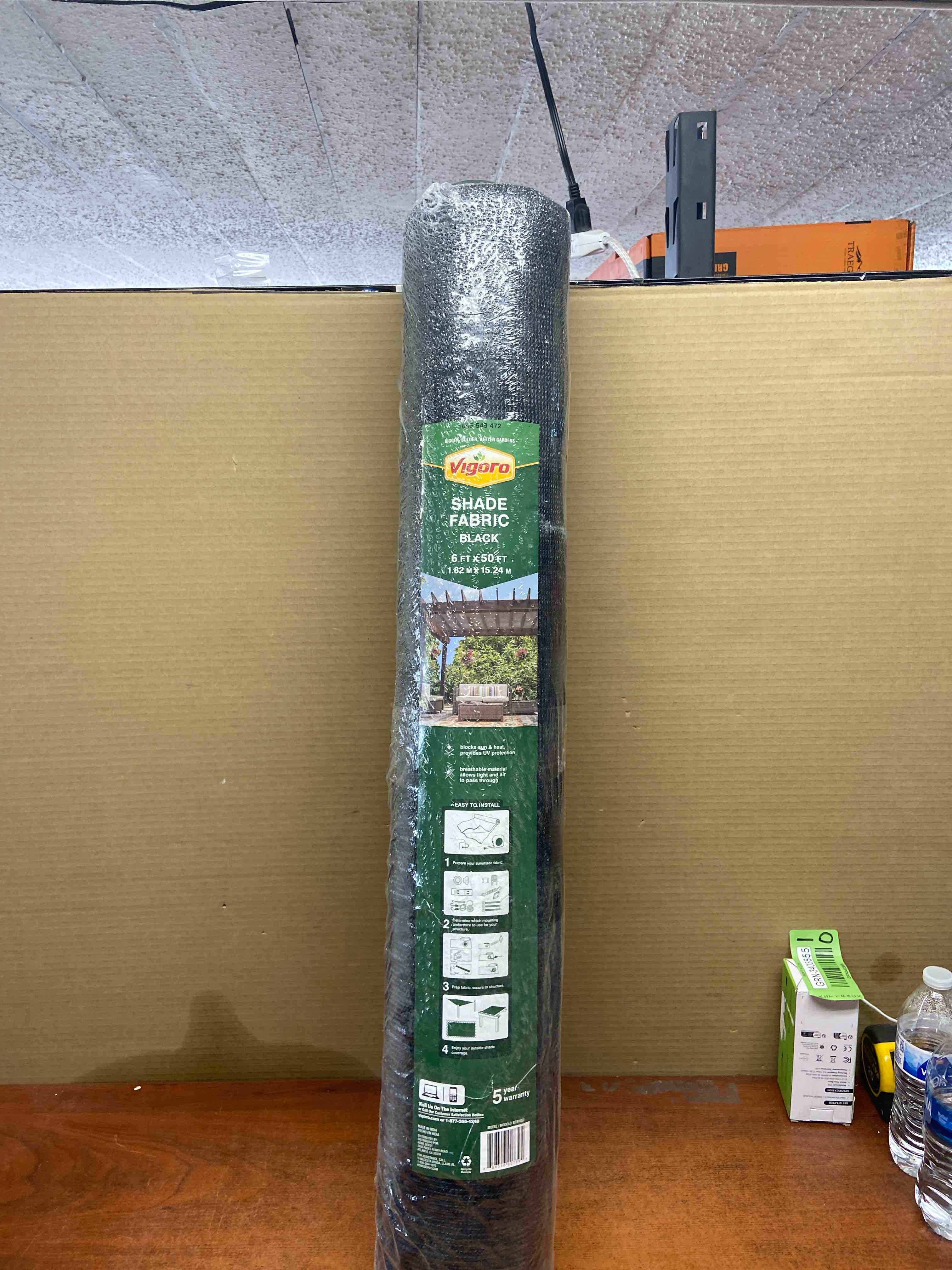 6 ft. x 50 ft. black sun shade fabric shade cloth