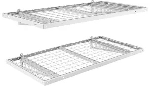24 in. x 48 in. heavy duty wall shelf with brackets in white