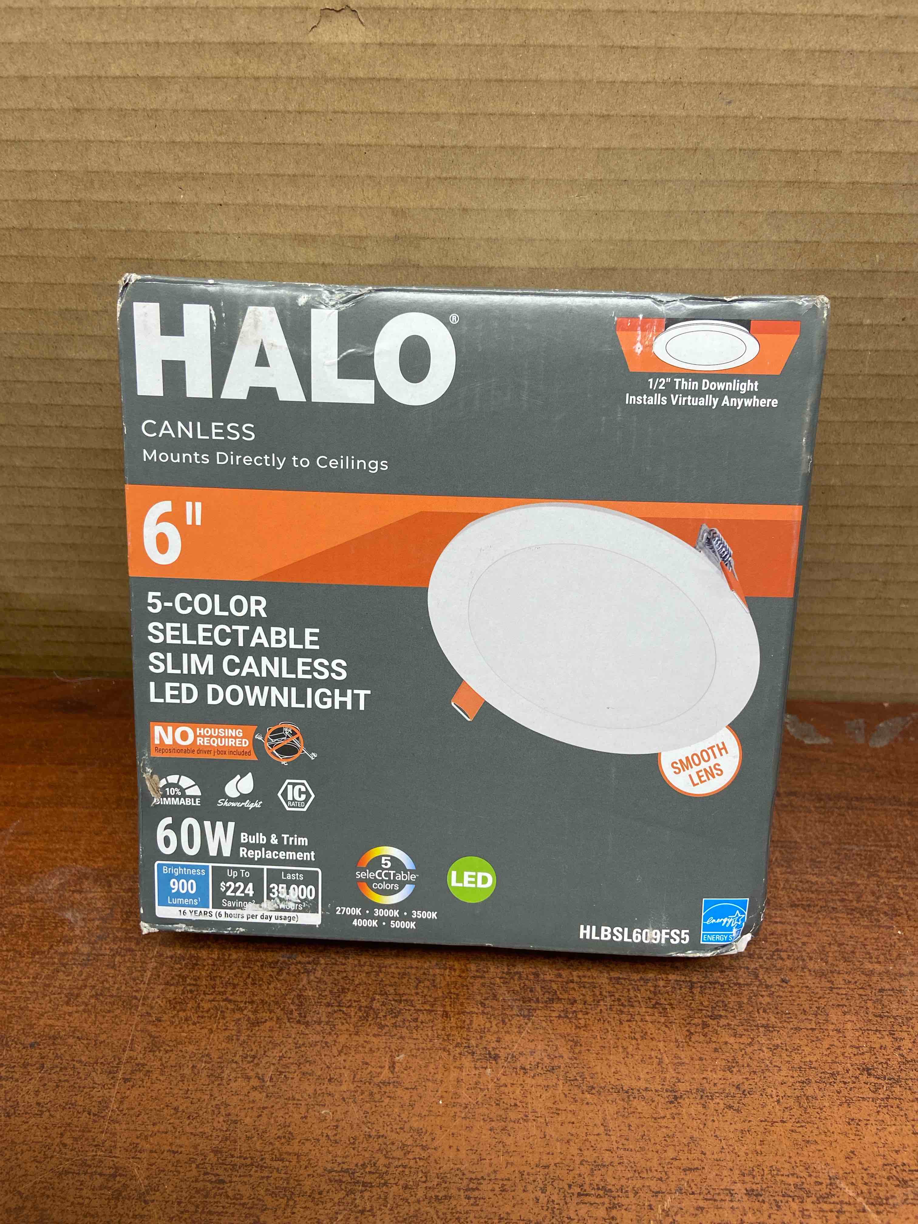hlbsl 6 in. can less integrated led, 900 lumens, 5cct, white