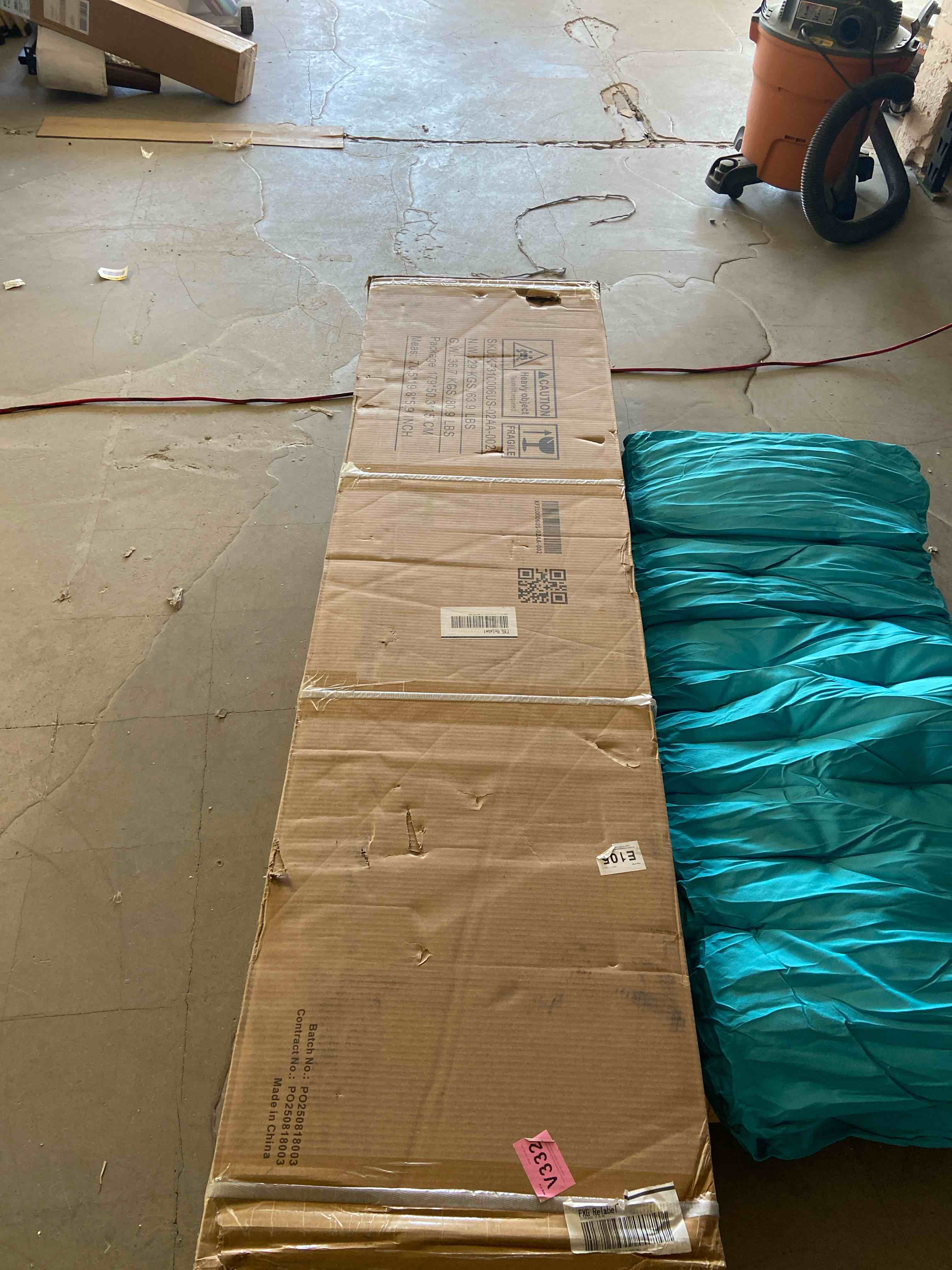 Condition photo showing New/Like New for 5-shelves white wood full queen headboard shelf with led lights