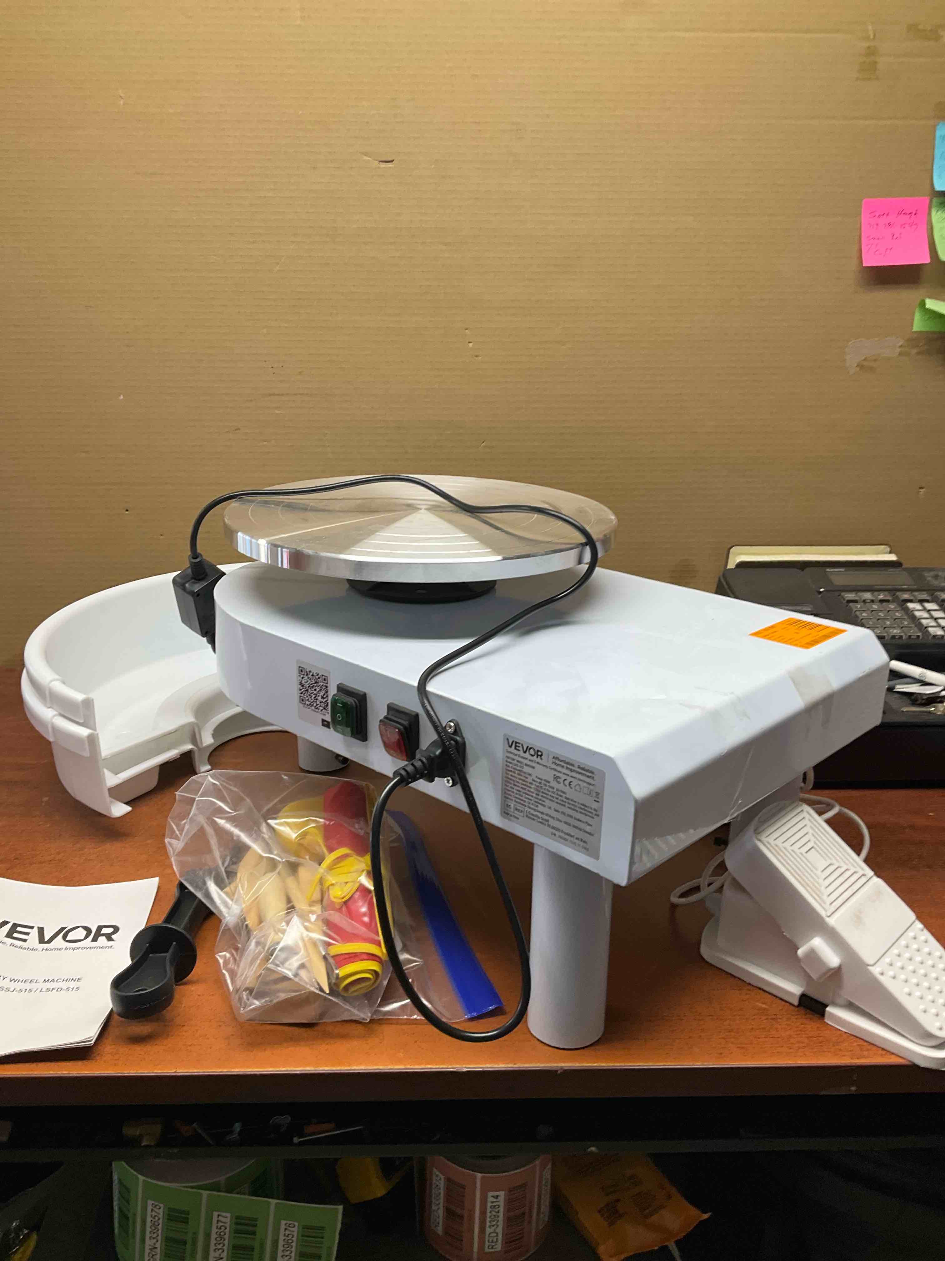 Condition photo showing Good Condition for pottery wheel 11 in. ceramic wheel forming machine manual adjustable 0-7.8 in. lift leg sculpting tool accessory kit
