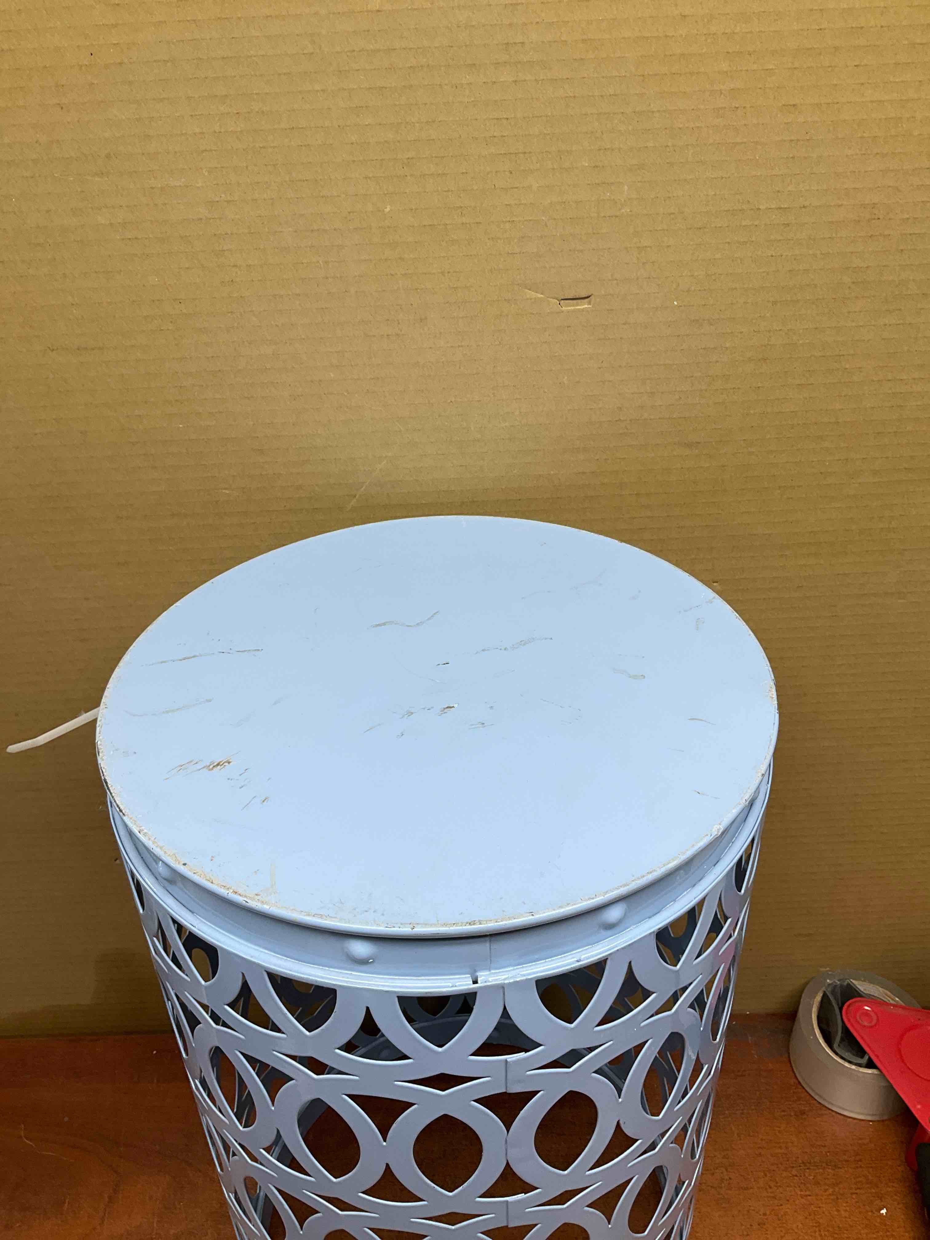 Condition photo showing Good Condition for surf blue garden stool metal