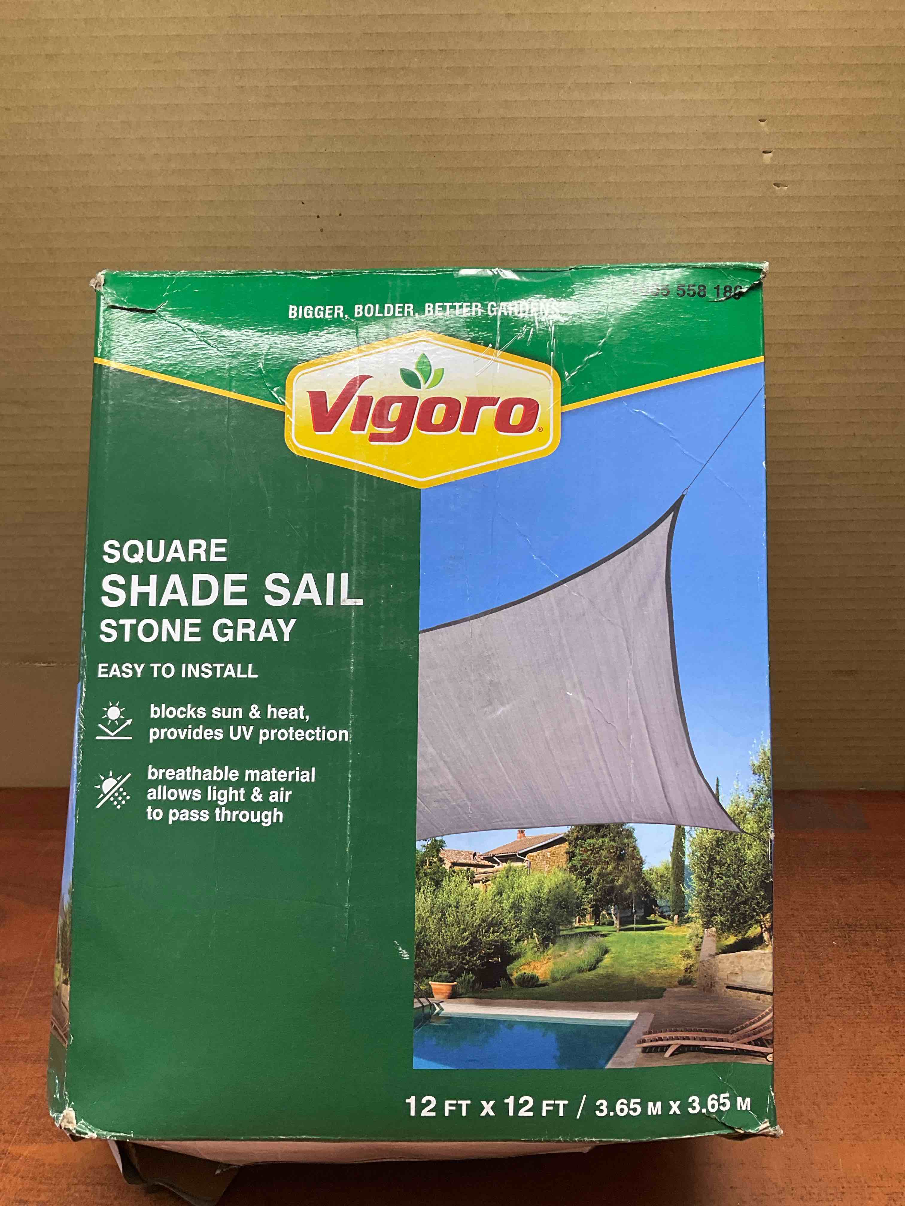 12 ft. x 12 ft. Stone Gray Square Shade Sail