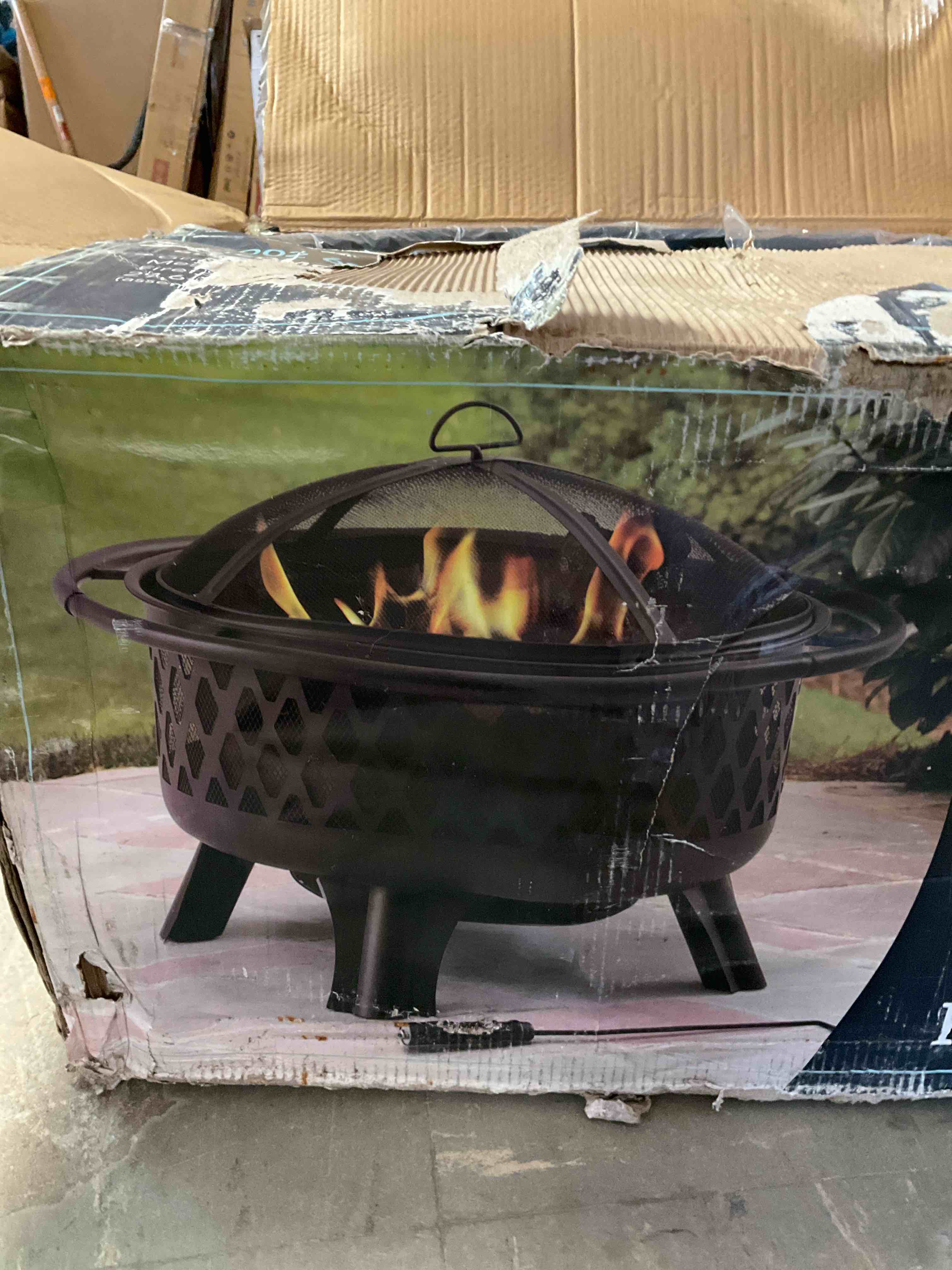 Hampton Bay Piedmont 30 in. Steel Fire Pit in Black with Poker OFW992RA
