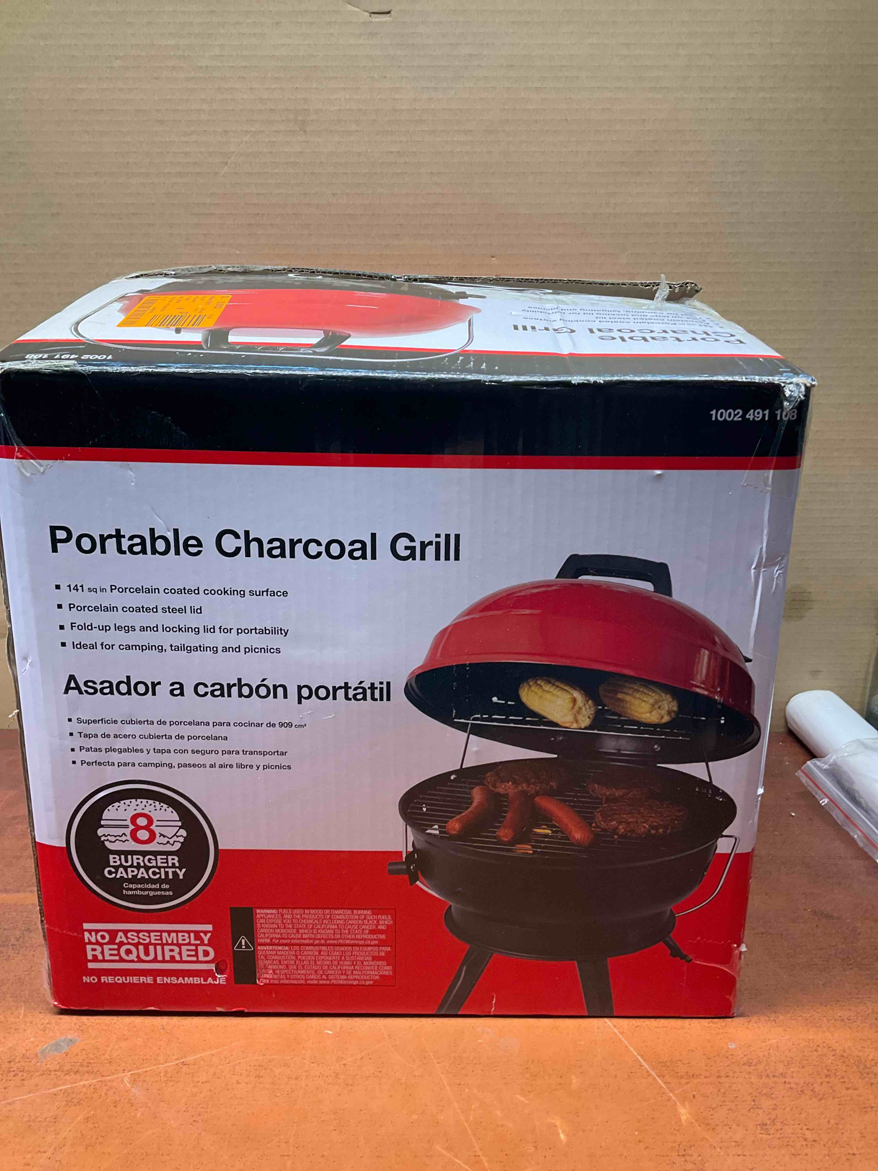 14 in. Portable Charcoal Grill in Red CBT1702HDR