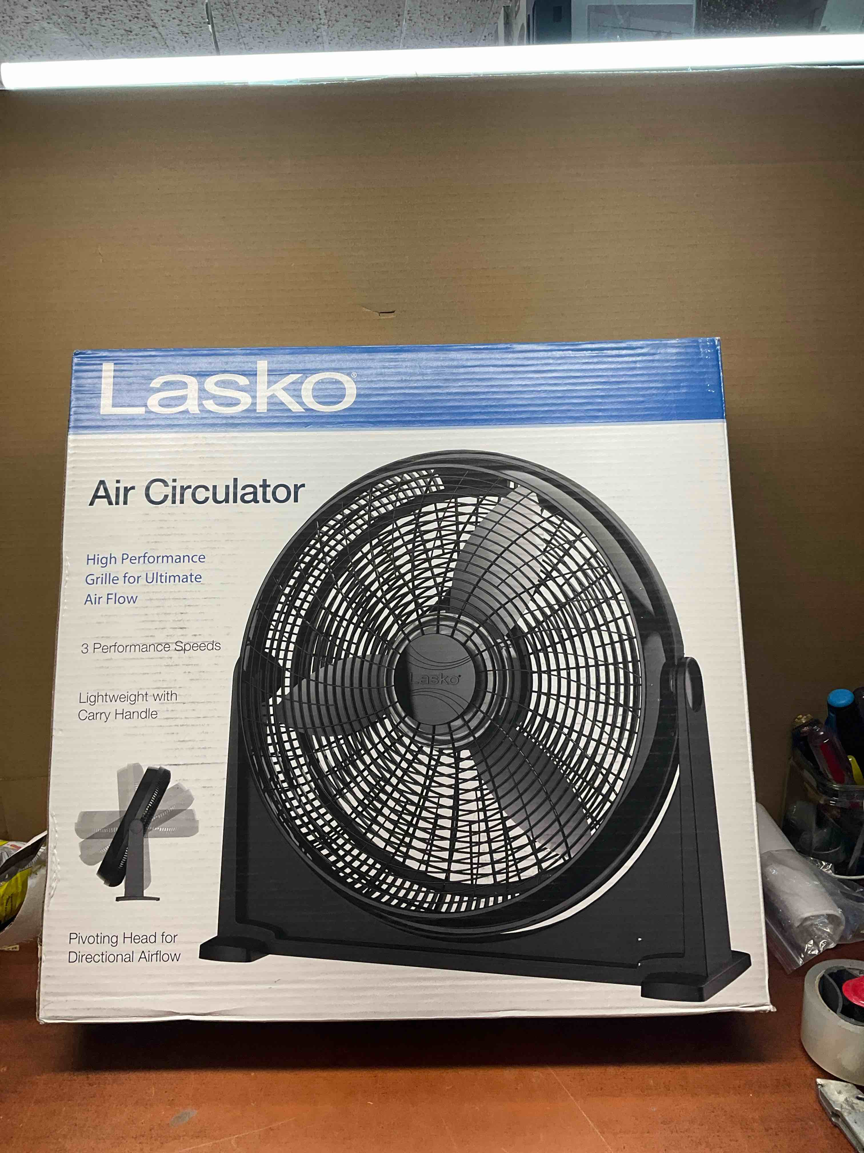 20 in. 3 Speed Air Circulator Floor Fan for Home in Black with Wall Mount Option, Full Range Pivoting Head, Carry Handle
