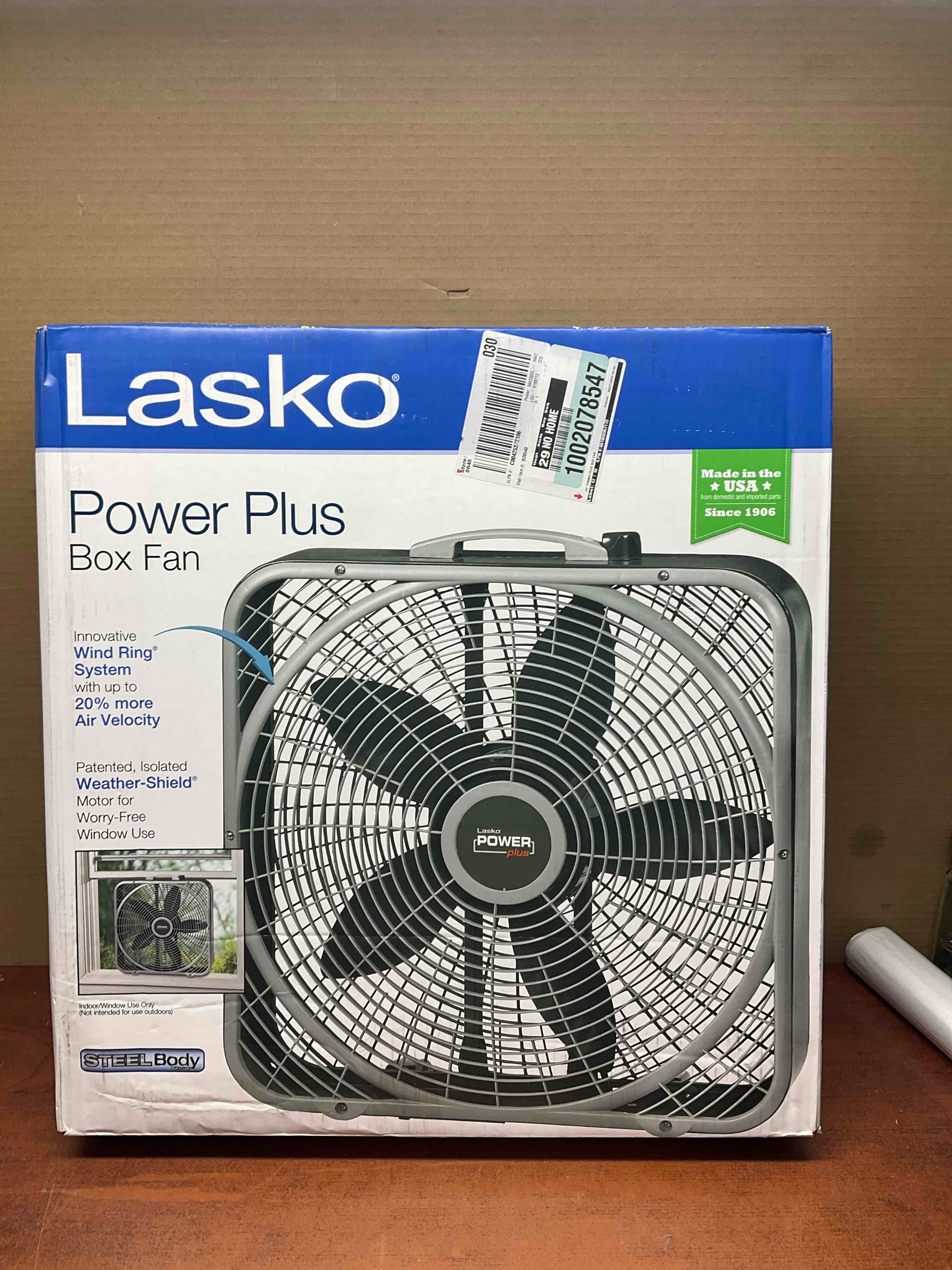 lasko 20 in. power plus box fan