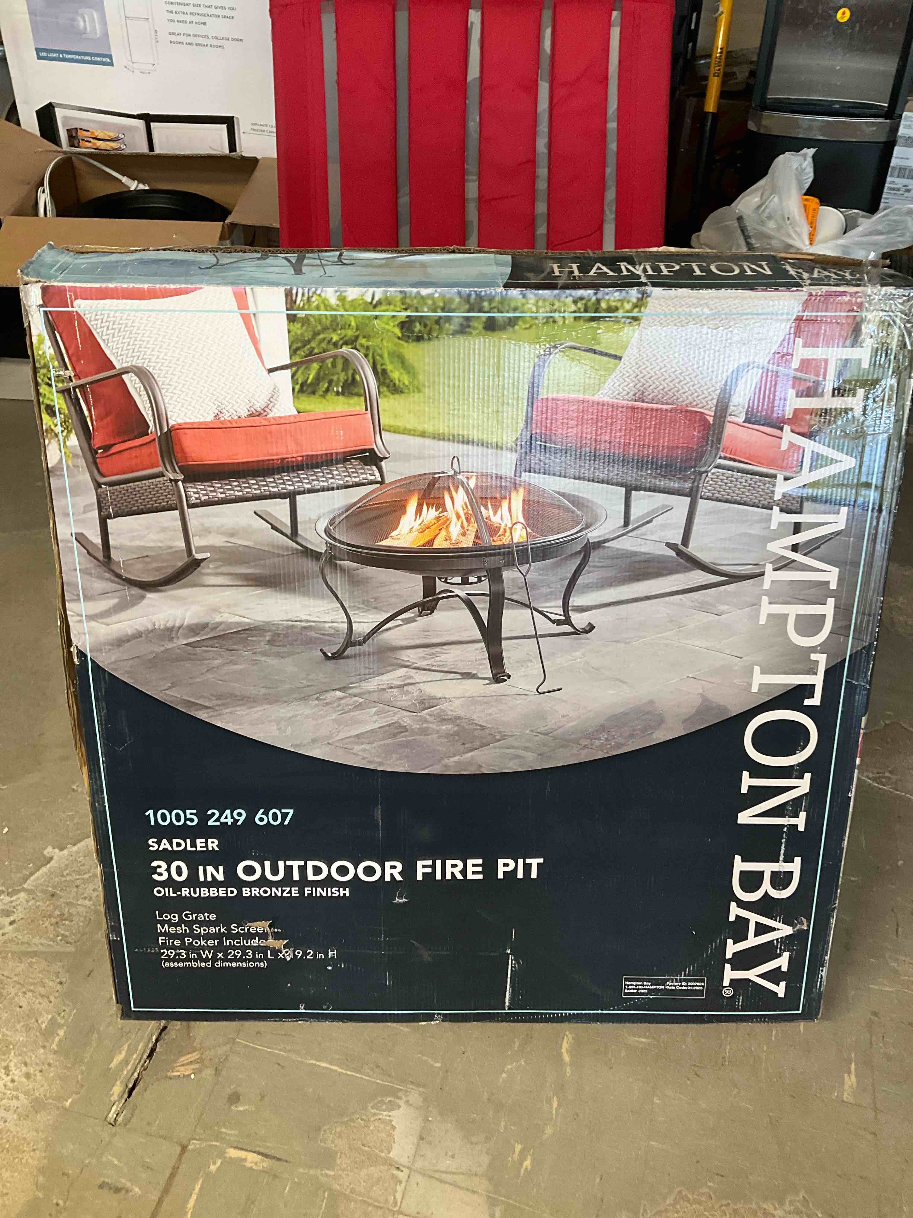Sadler 30 in. x 19 in. Round Steel Wood Burning Fire Pit in Rubbed Bronze