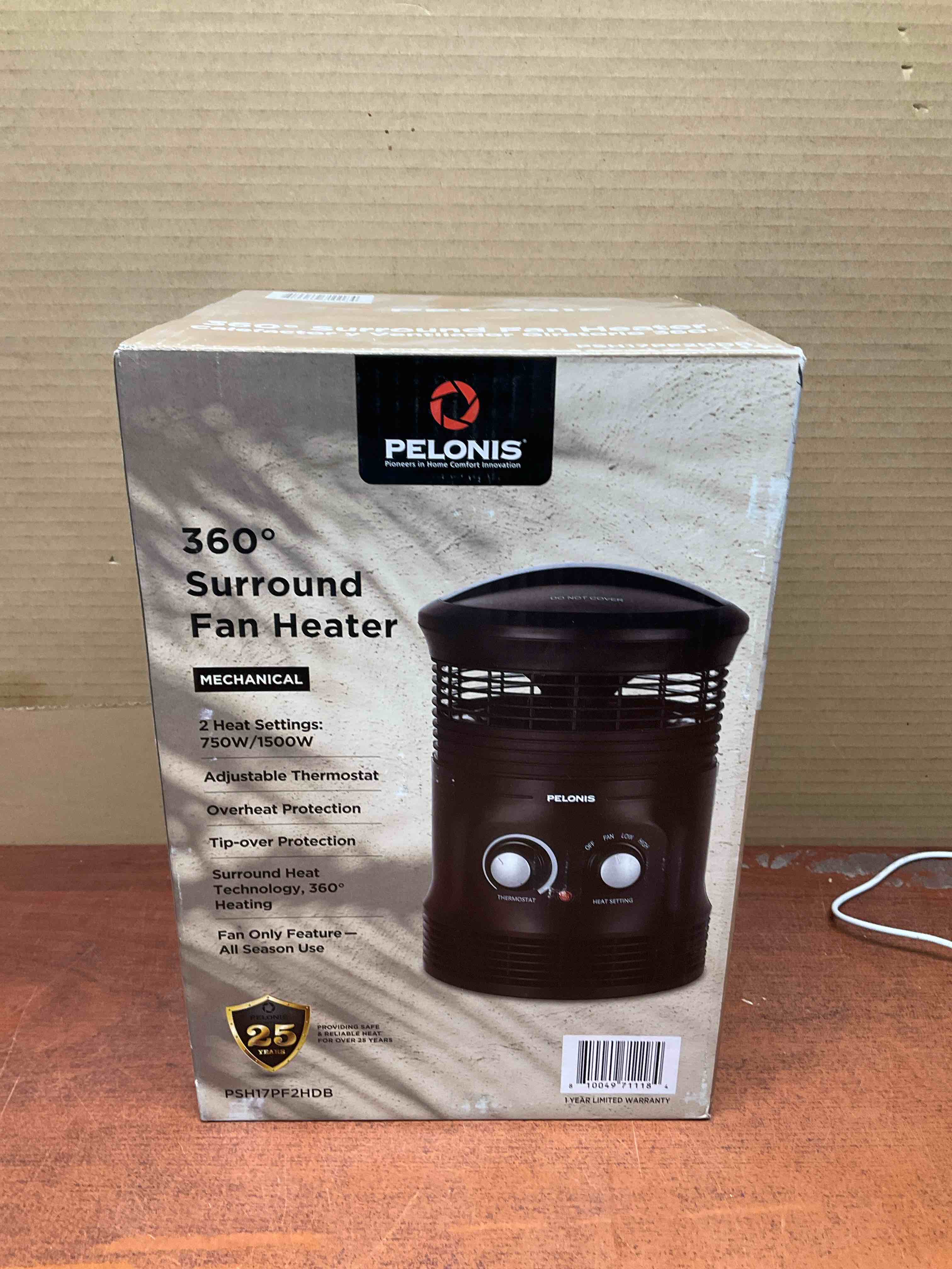 Pelonis 1500-Watt 360° Surround Fan Heater, Black
