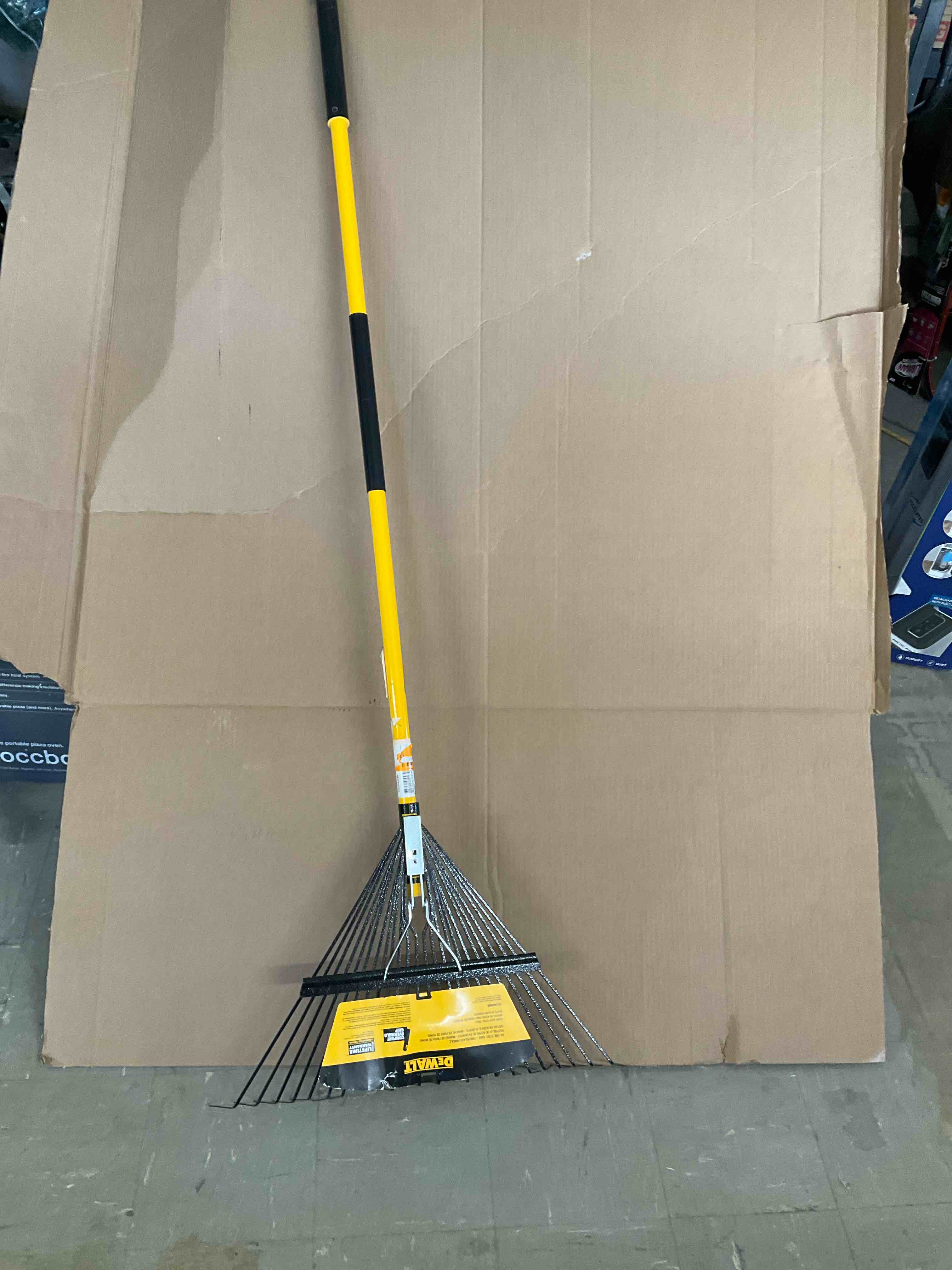 53 in. Fiberglass Handle 24-Tine Steel Leaf Rake** Rake will need to be secured to handle***