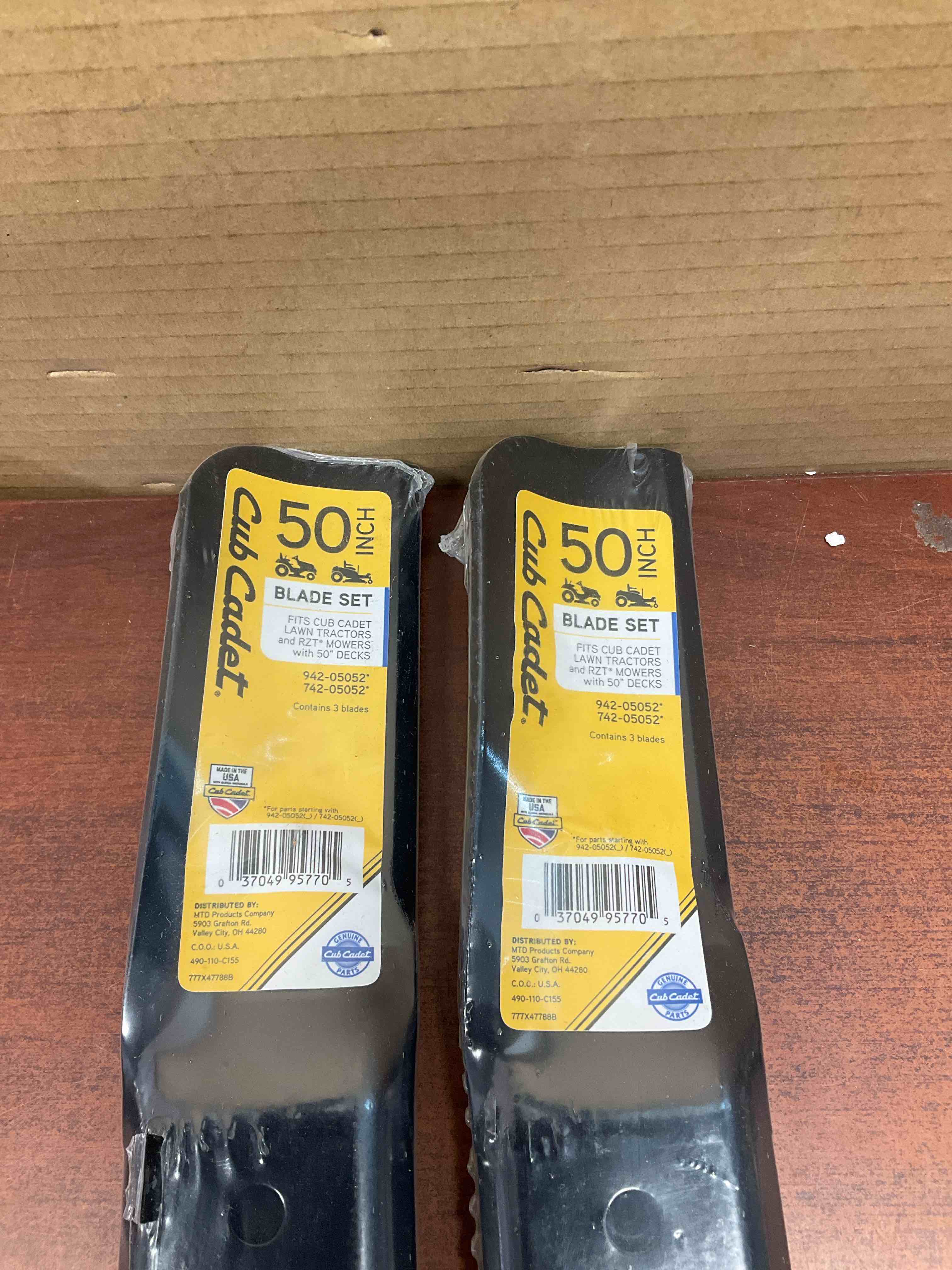 CUB CADET 490-110-C155 Blade Set 50" RZT GT LX SX XT1 XT2 ZT1 ZT2 Ultima 50 S