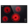 30 in. Smooth Surface Radiant Electric Cooktop in Black with 4 Elements Including Dual Zone Element