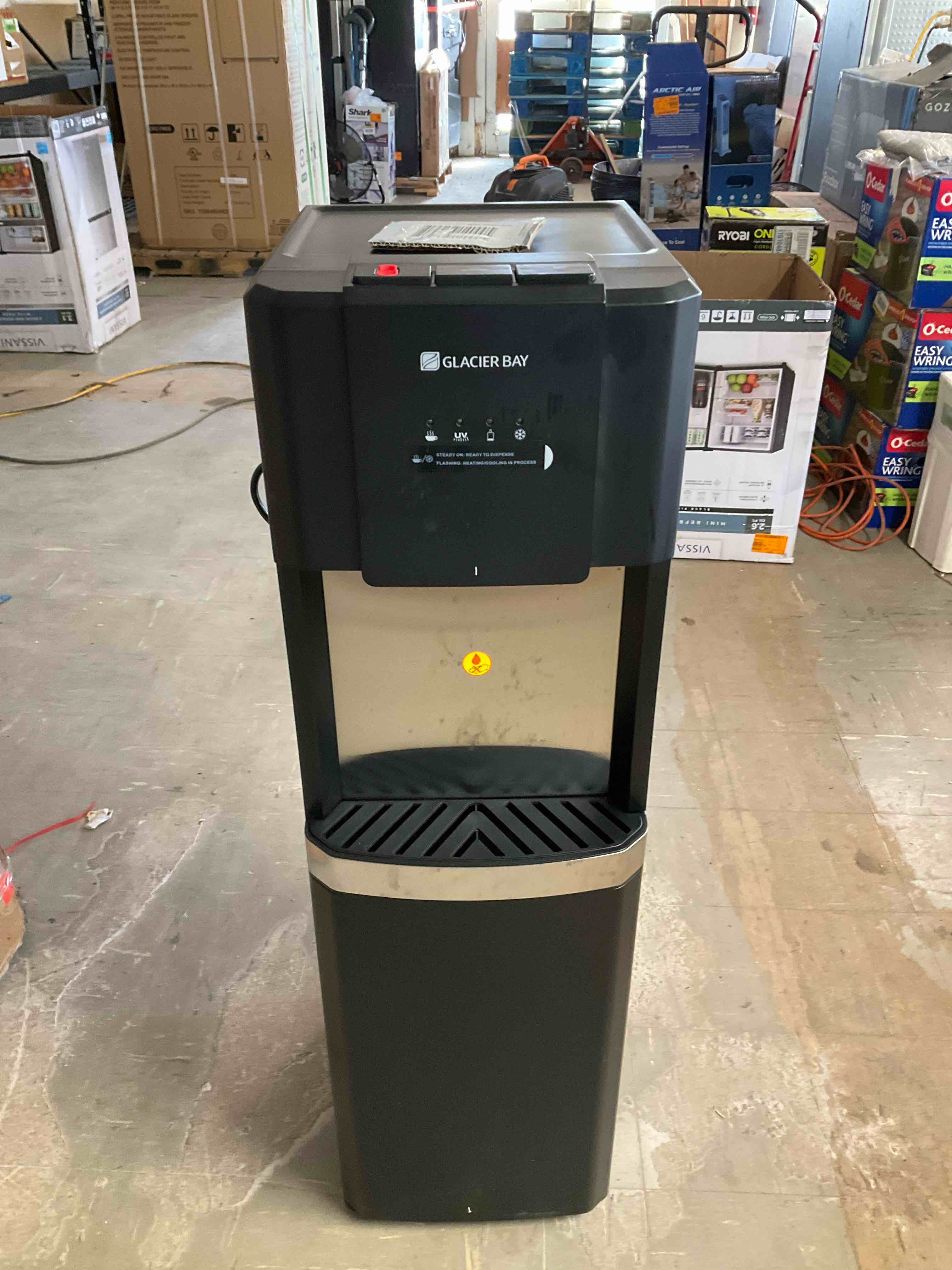 Matte Black and Stainless Steel Bottom Load Water Dispenser** previously used, but looks to be good condition ***