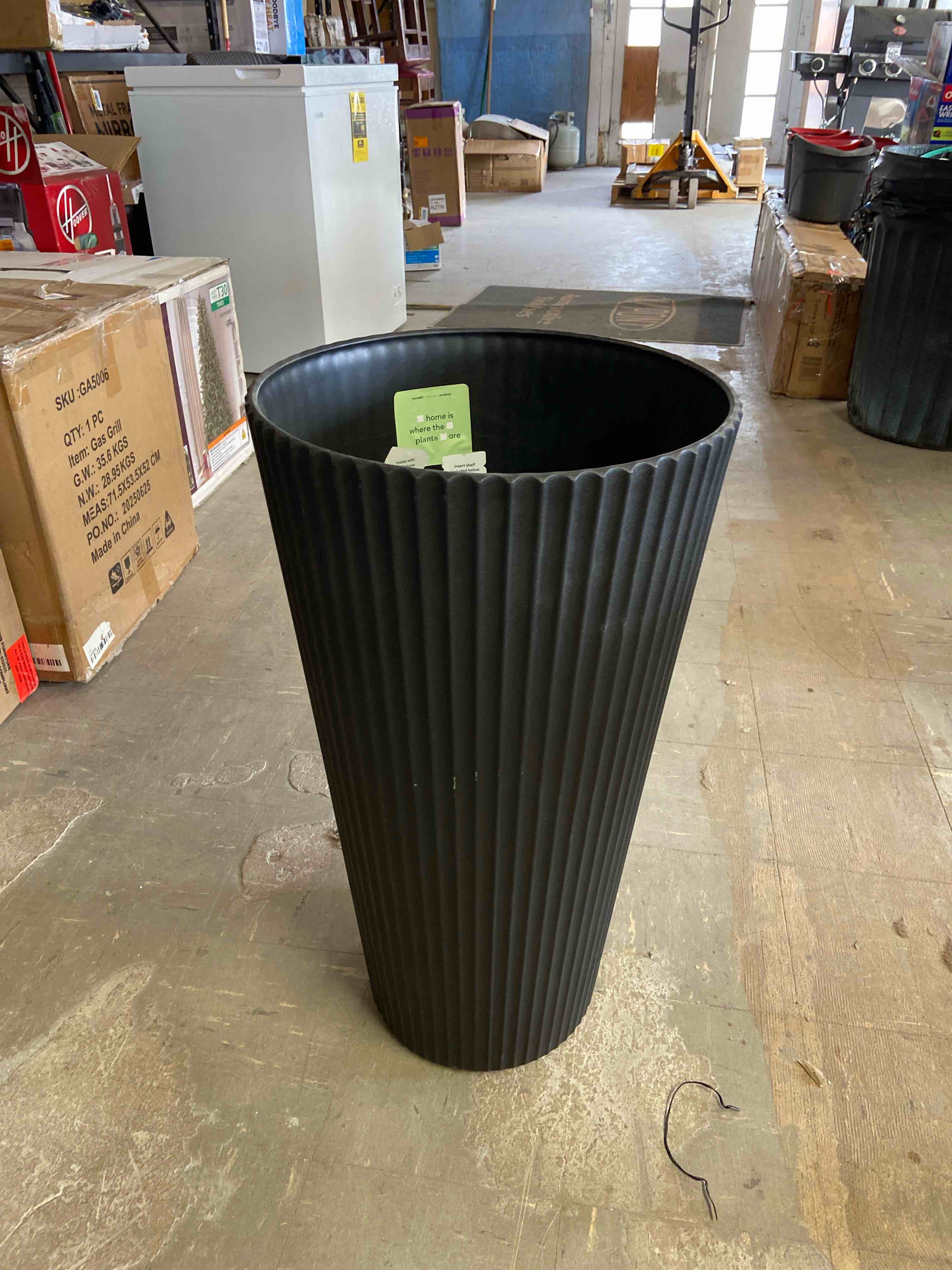 Veradek Demi Series 26  Tall Plastic-Stone Planter - Black