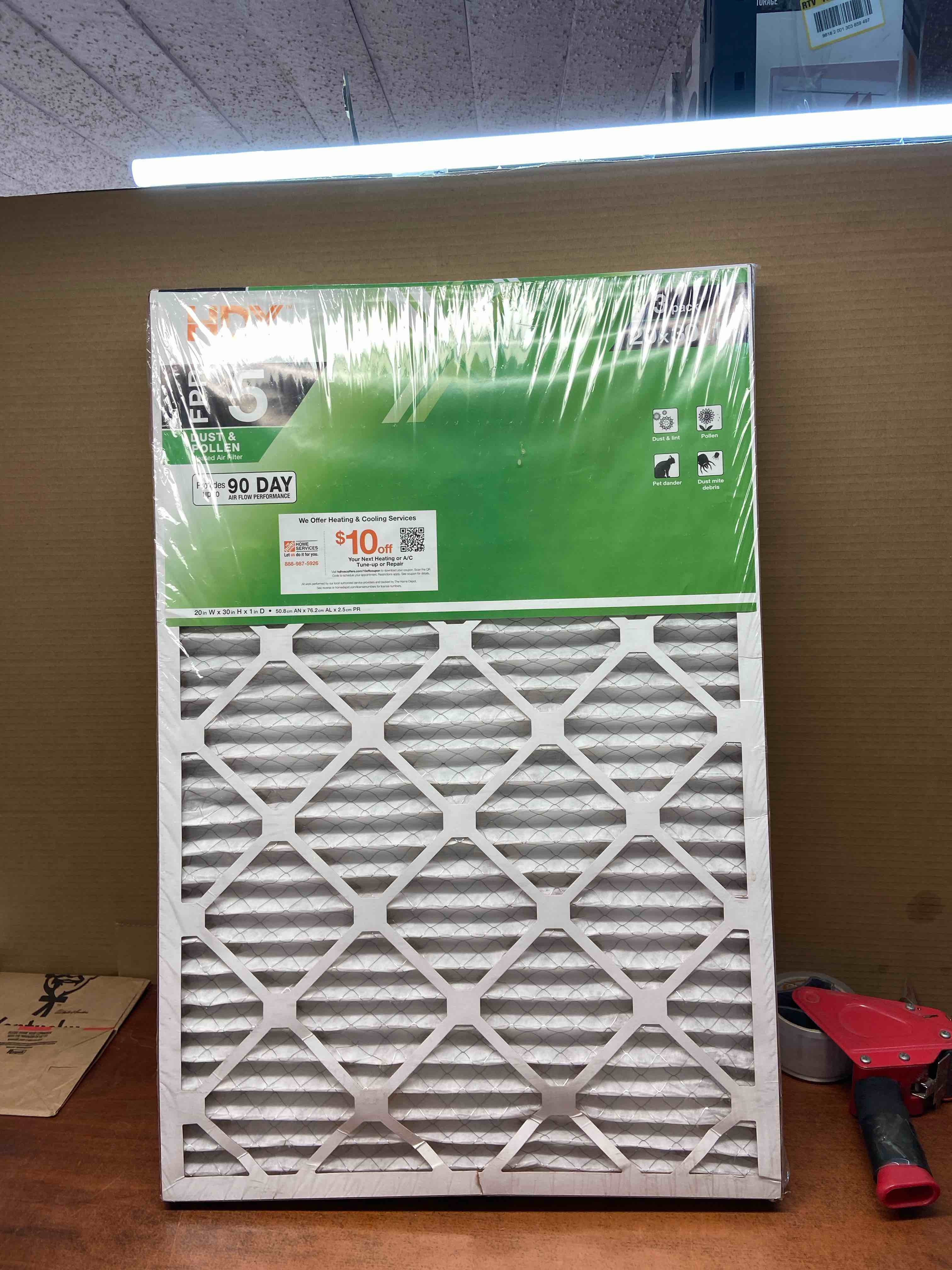 3 pack furnace filters 20”x 30”x1”