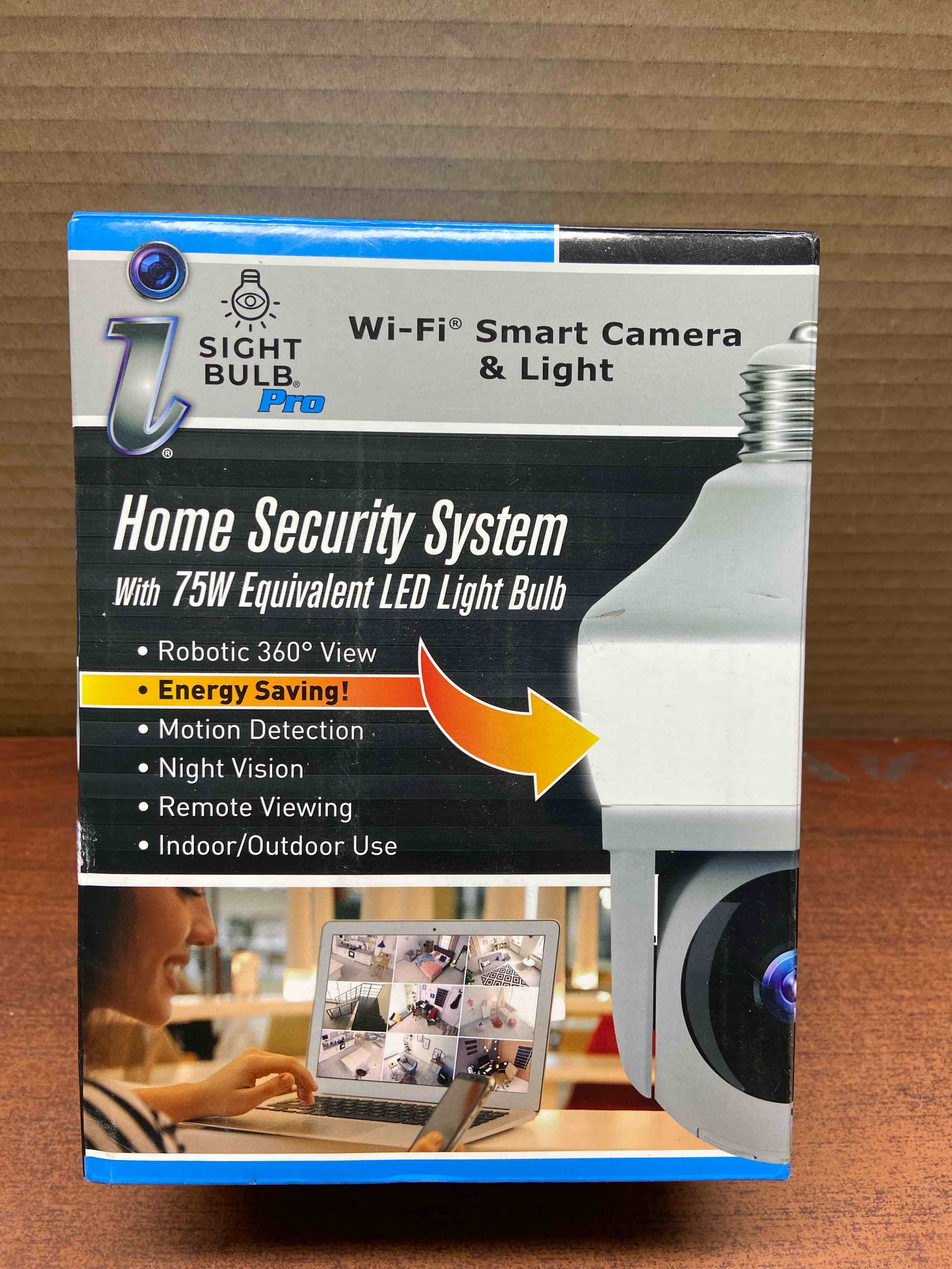 Motion Detecting 360-Degree Indoor/Outdoor Wi-Fi Home Security Camera with Light, White