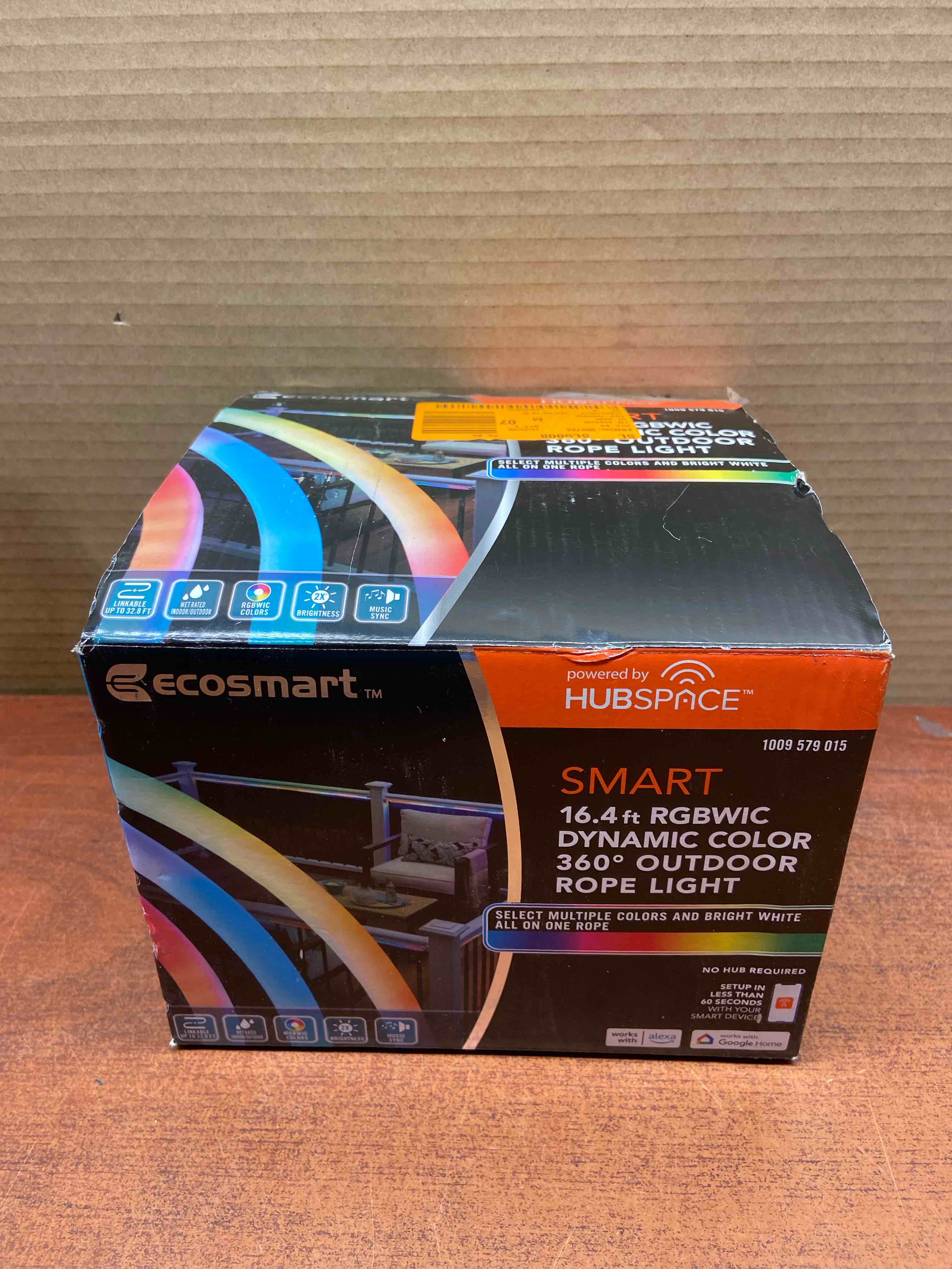 16.4 ft. Smart RGBWIC Dynamic Color Changing 360° Dimmable Plug-In LED Outdoor Rope Light Powered by Hubspace