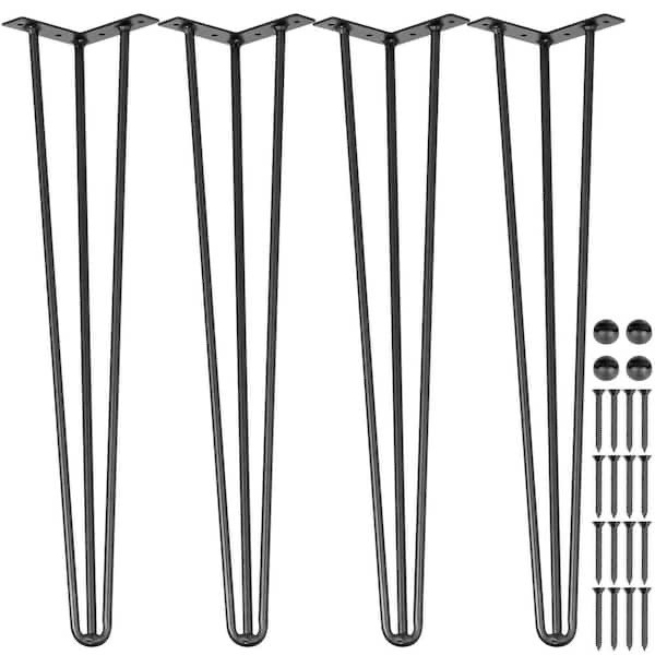 Hairpin Table Legs 16 in. Black Set of 4 Desk Legs Each 220 lbs. Load Capacity Heavy-Duty Furniture Legs for Bench Desk