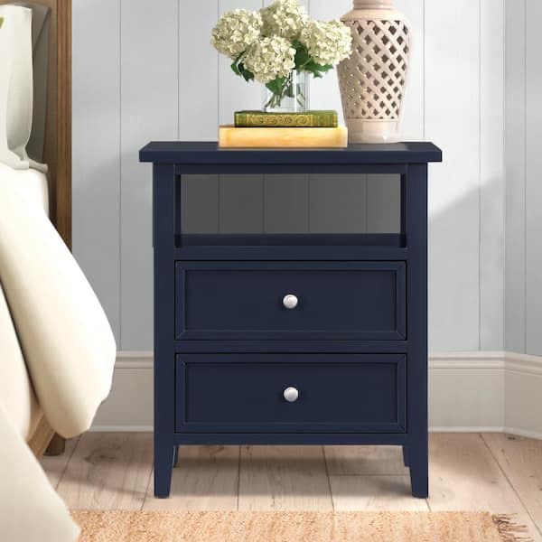 Walker midnight blue 2 drawer nightstand