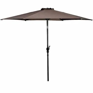 9 ft. Steel Market Patio Umbrella Tilt with Crank Outdoor Yard Garden in Tan