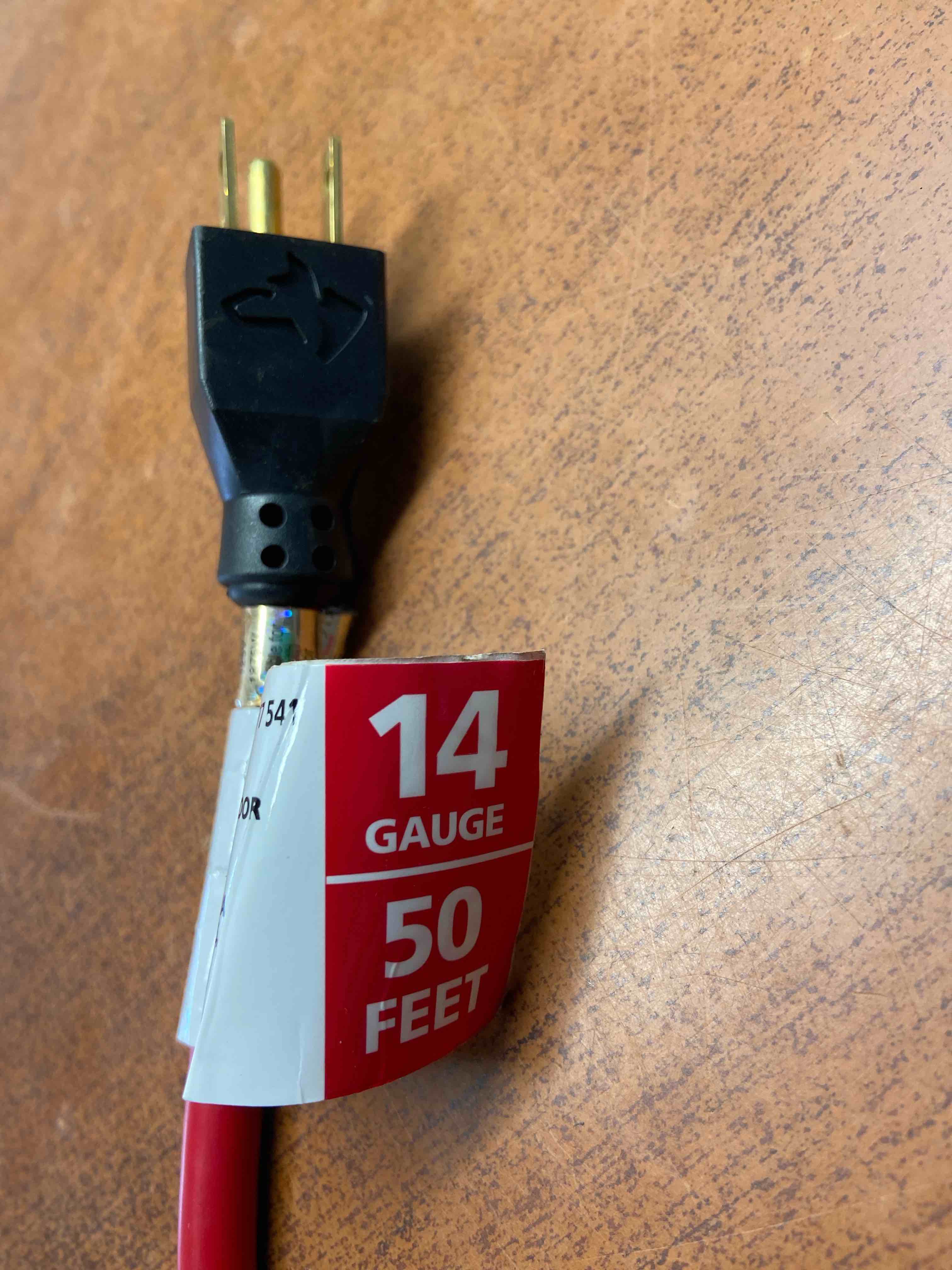 Husky 50 ft. 14/3 Medium-Duty Indoor/Outdoor Extension Cord, Red/Black