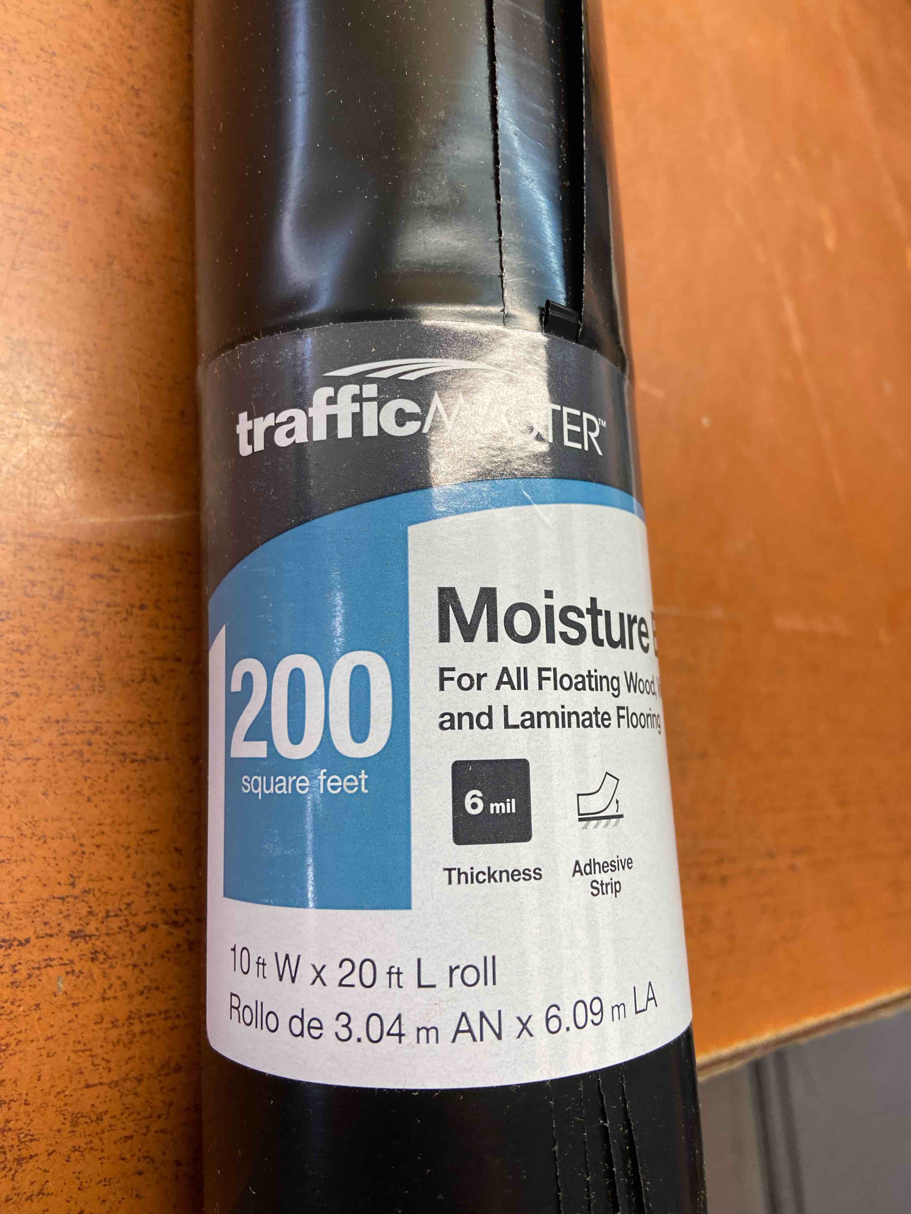 200 sq. ft. Roll 120 in. W x 20 ft. L x 6 mil T Moisture Barrier Underlayment for Vinyl Laminate and Engineered Hardwood